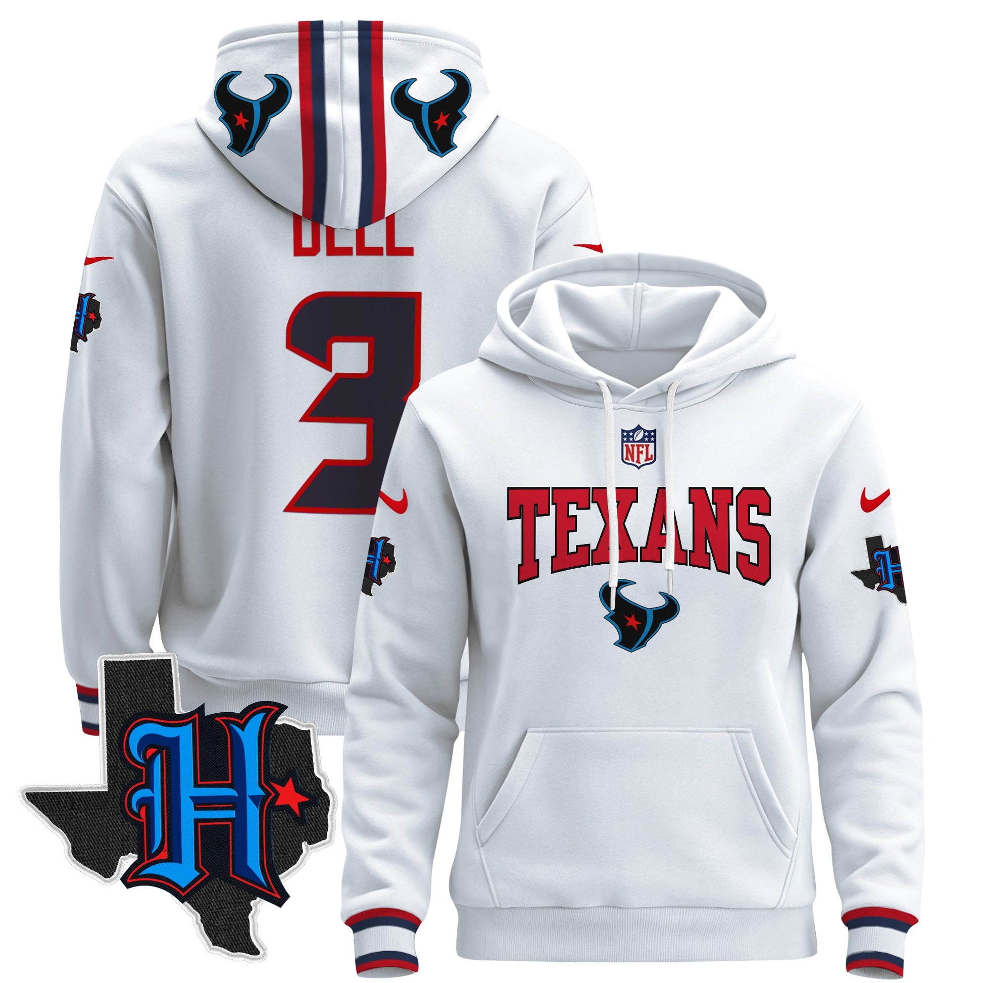 Men's Houston Texans 2024 Pullover Hoodie V3 - All Stitched