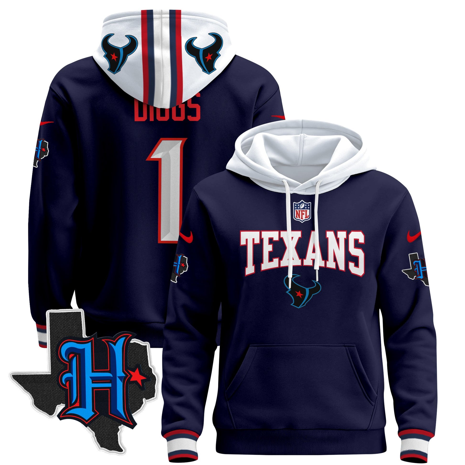 Men's Houston Texans 2024 Pullover Hoodie V3 - All Stitched