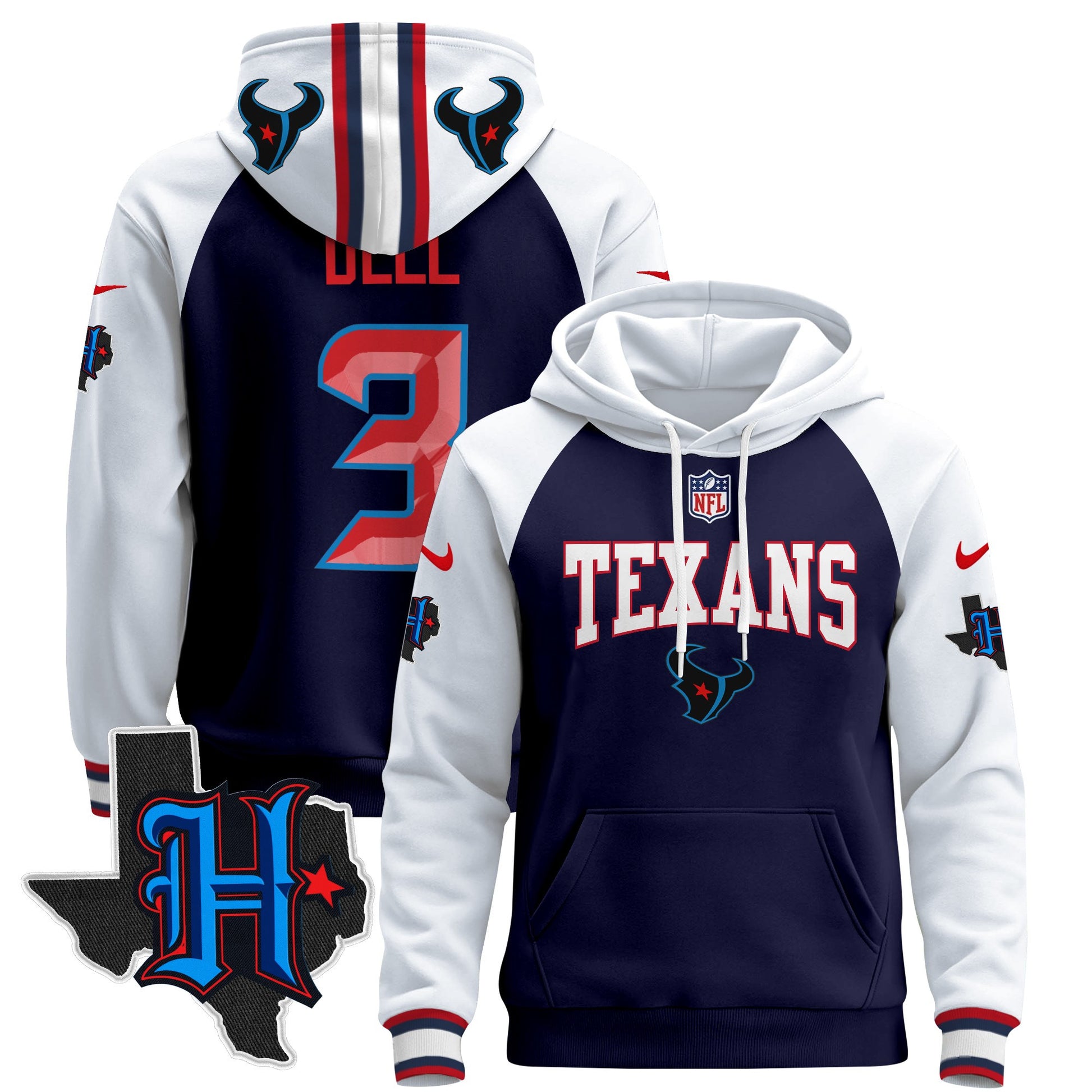 Men's Houston Texans 2024 Pullover Hoodie V3 - All Stitched