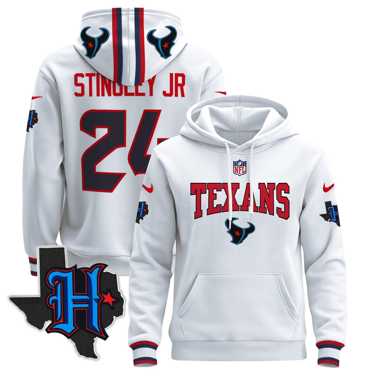 Men's Houston Texans 2024 Pullover Hoodie V3 - All Stitched
