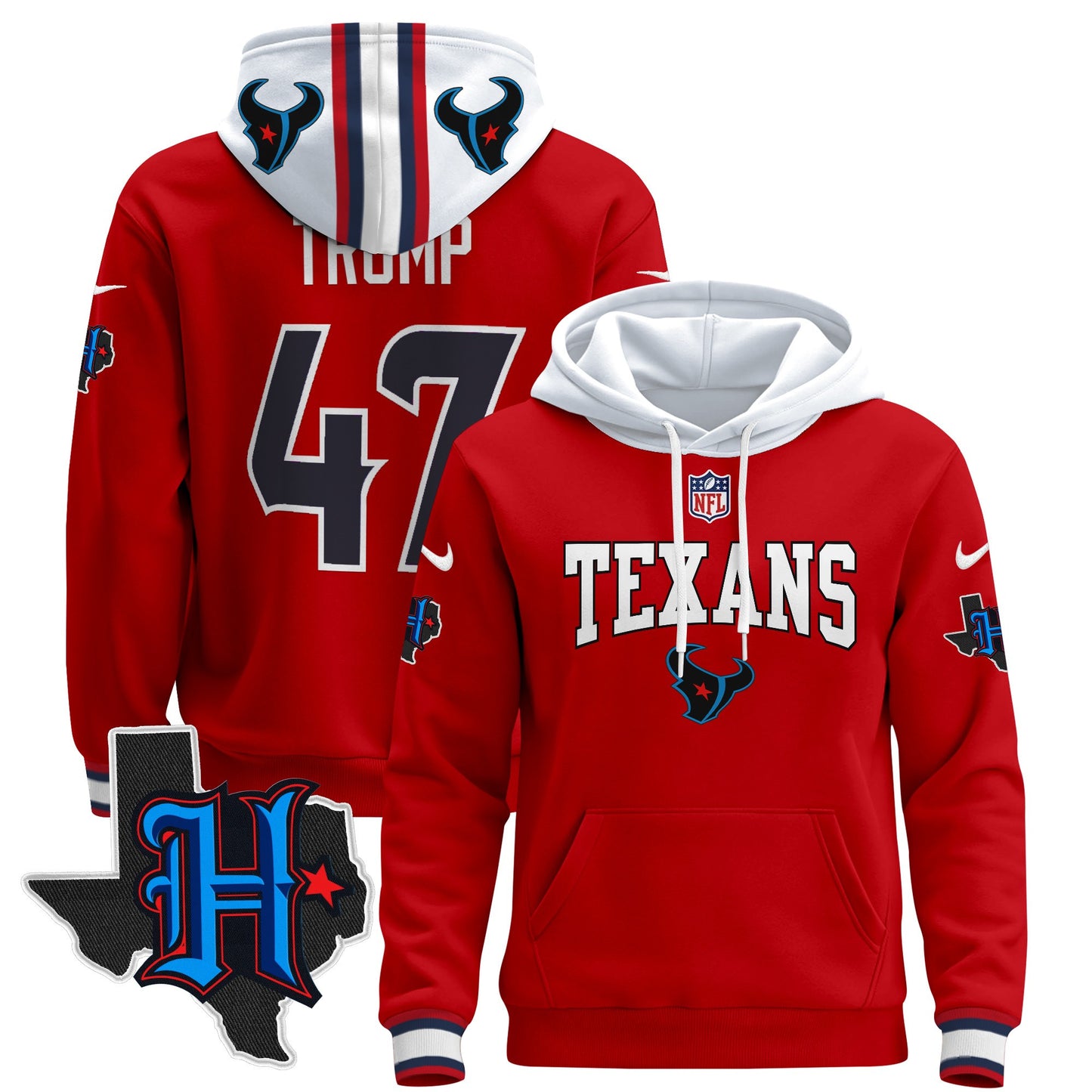 Men's Houston Texans 2024 Pullover Hoodie V3 - All Stitched