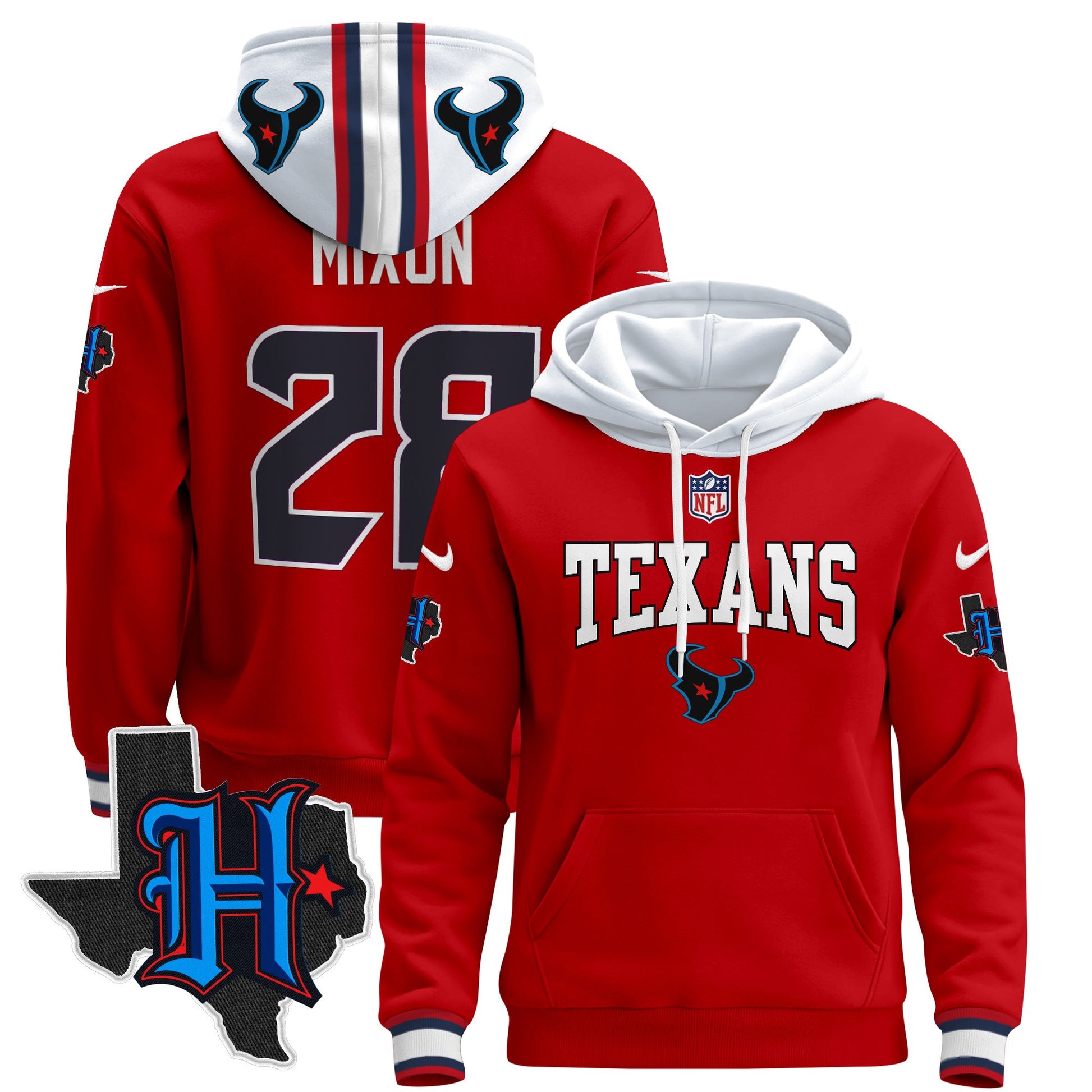 Men's Houston Texans 2024 Pullover Hoodie V3 - All Stitched