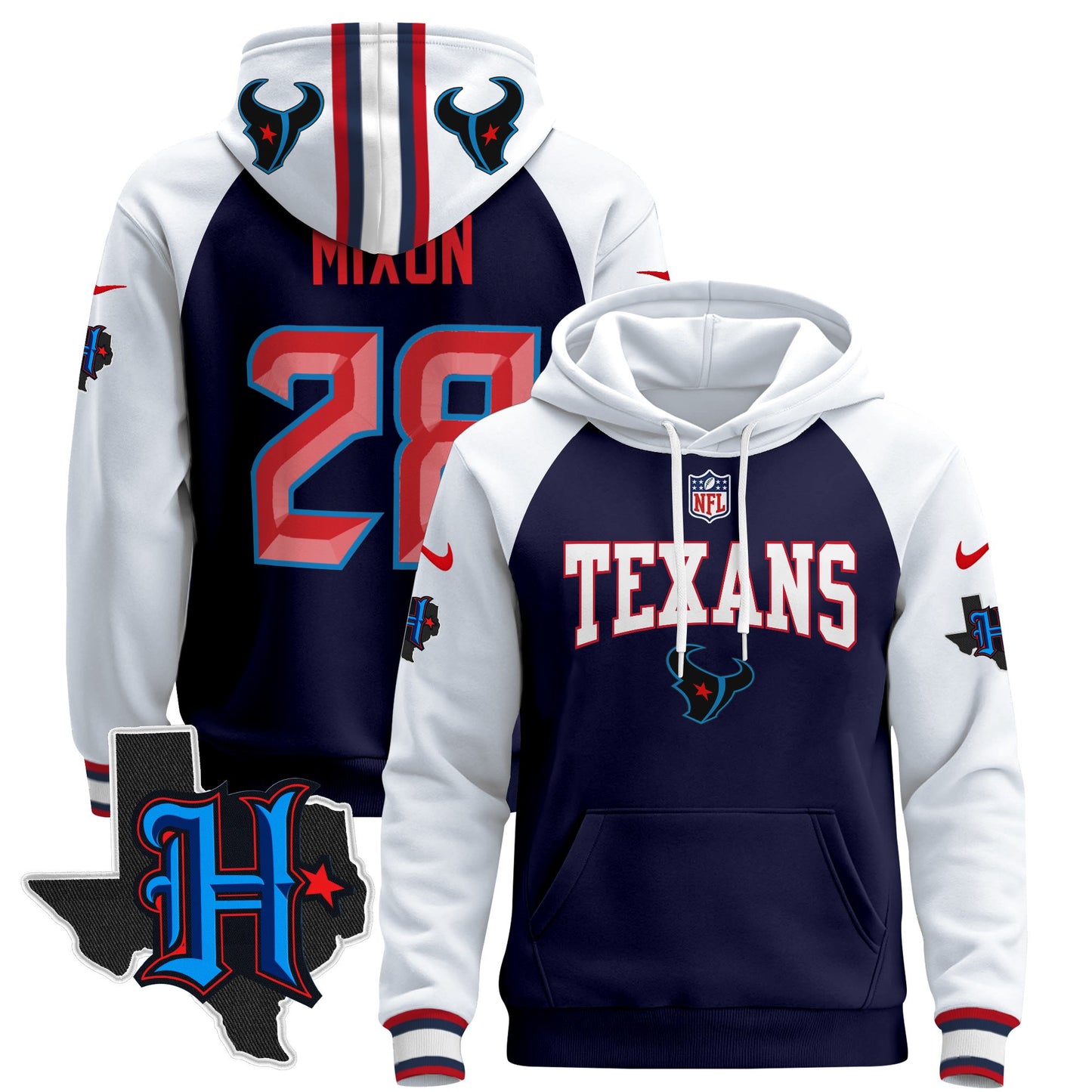 Men's Houston Texans 2024 Pullover Hoodie V3 - All Stitched