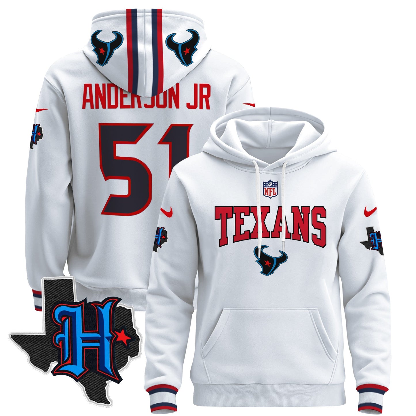 Men's Houston Texans 2024 Pullover Hoodie V3 - All Stitched
