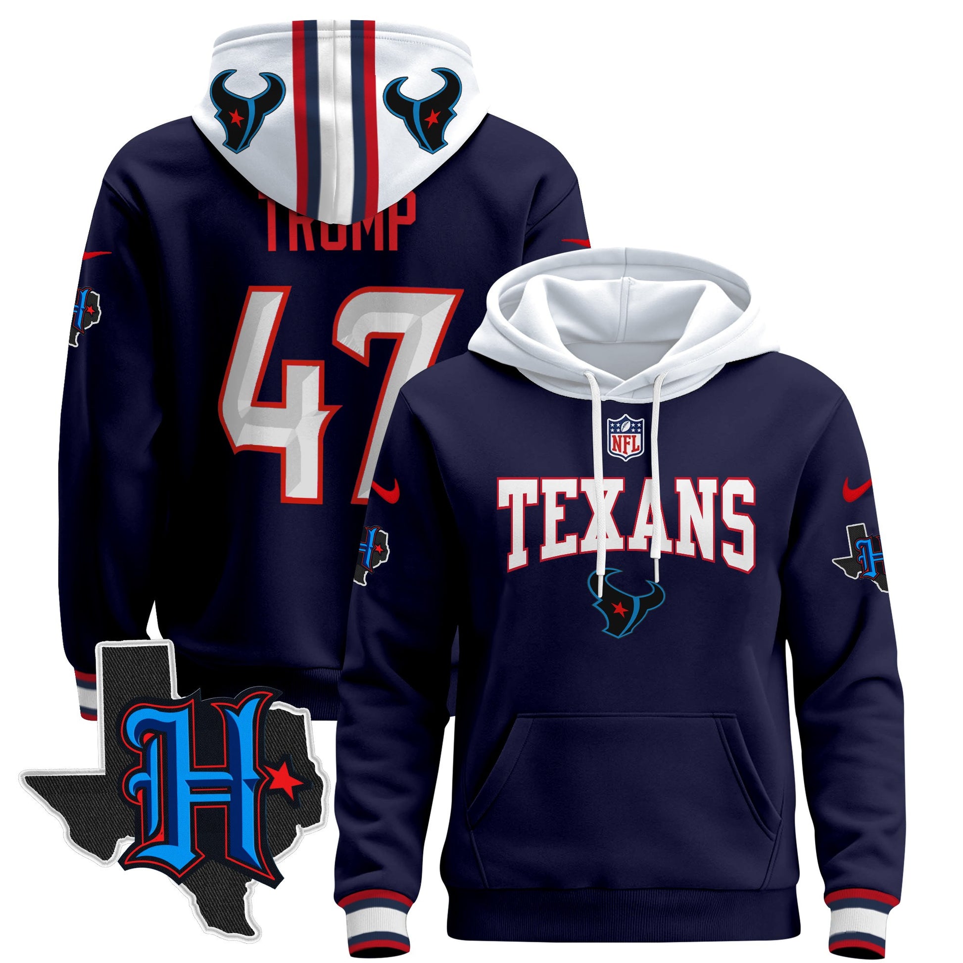 Men's Houston Texans 2024 Pullover Hoodie V3 - All Stitched