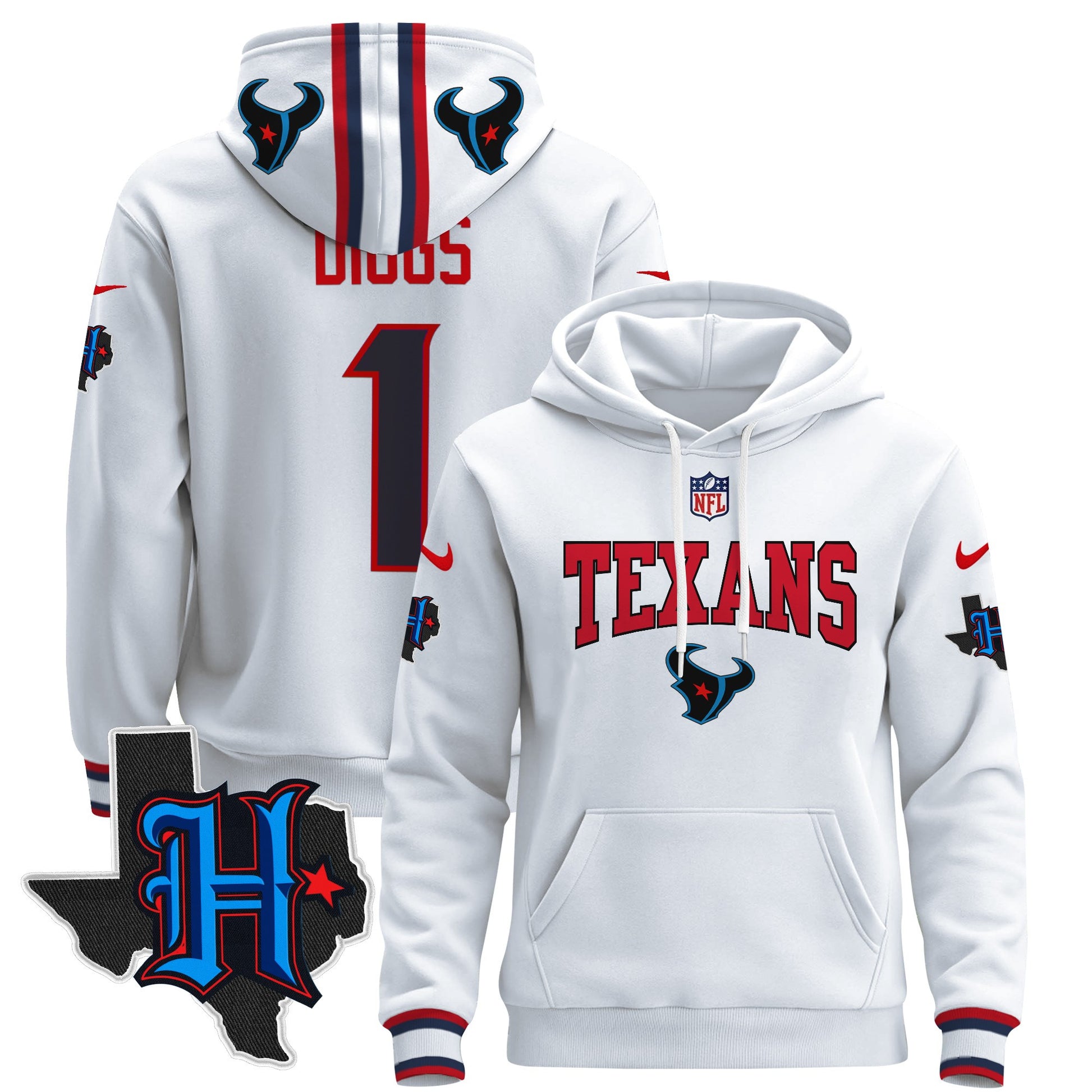 Men's Houston Texans 2024 Pullover Hoodie V3 - All Stitched