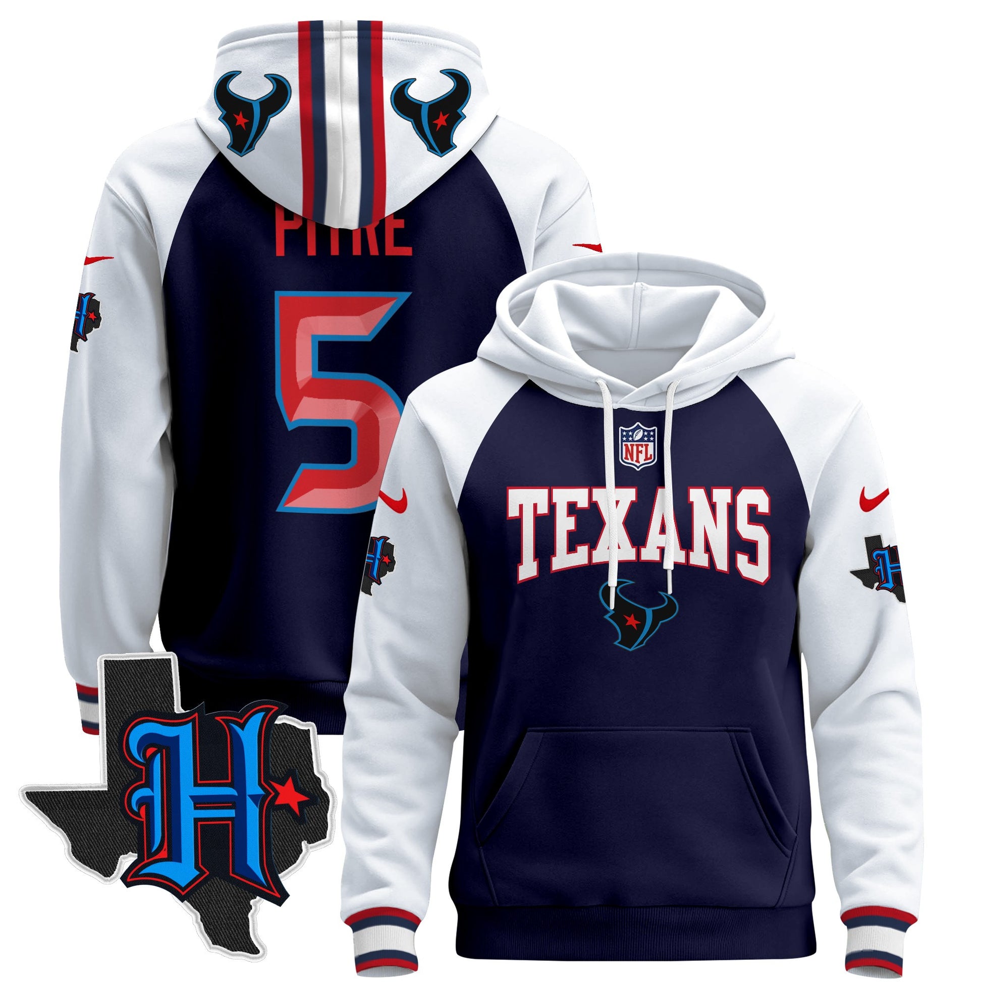 Men's Houston Texans 2024 Pullover Hoodie V3 - All Stitched