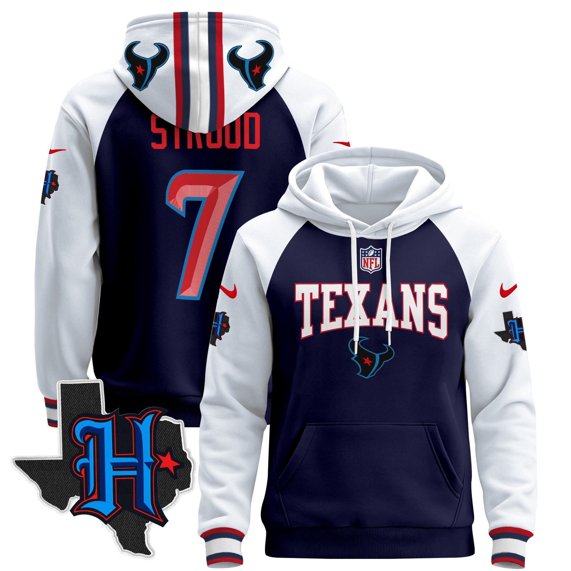 Men's Houston Texans 2024 Pullover Hoodie V3 - All Stitched