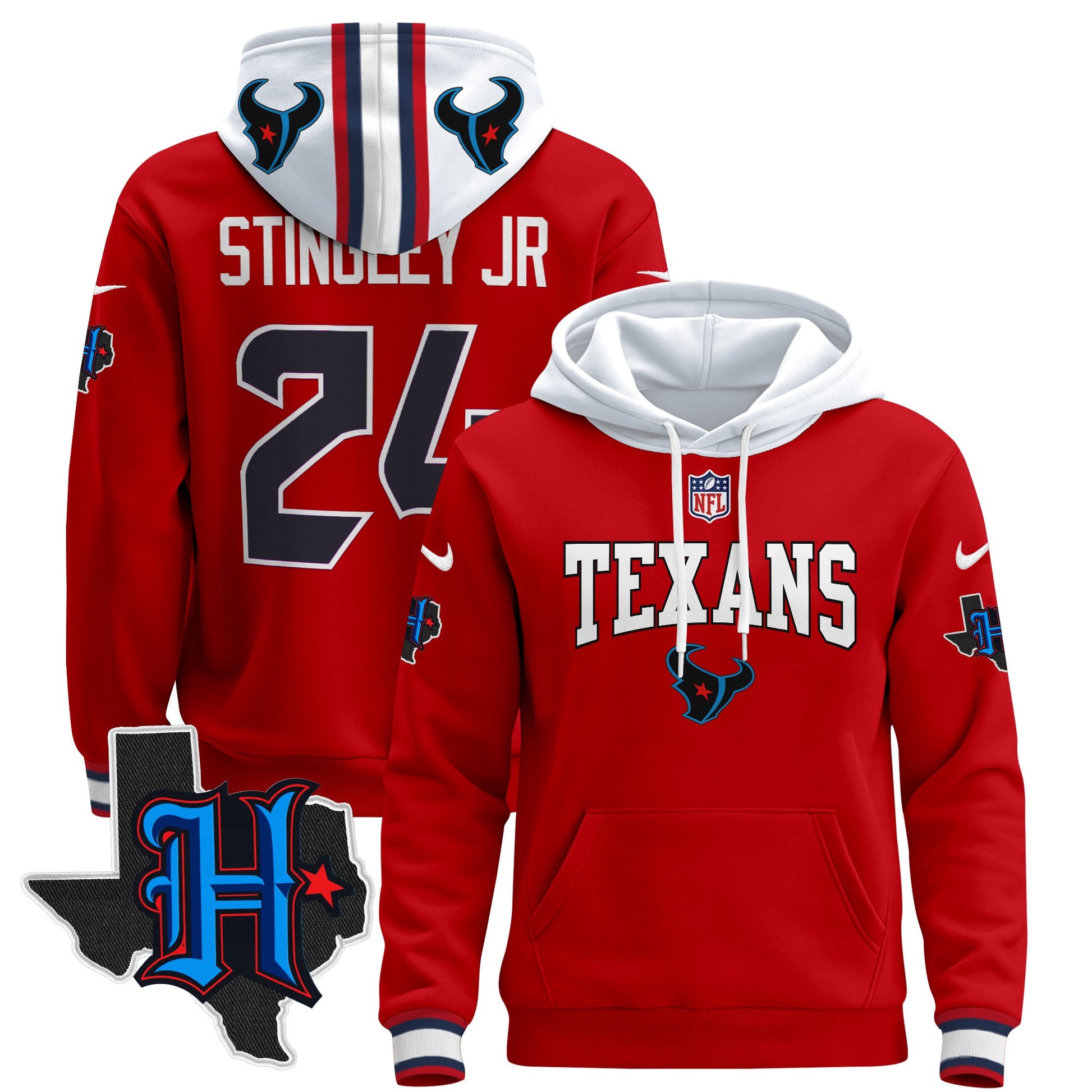 Men's Houston Texans 2024 Pullover Hoodie V3 - All Stitched