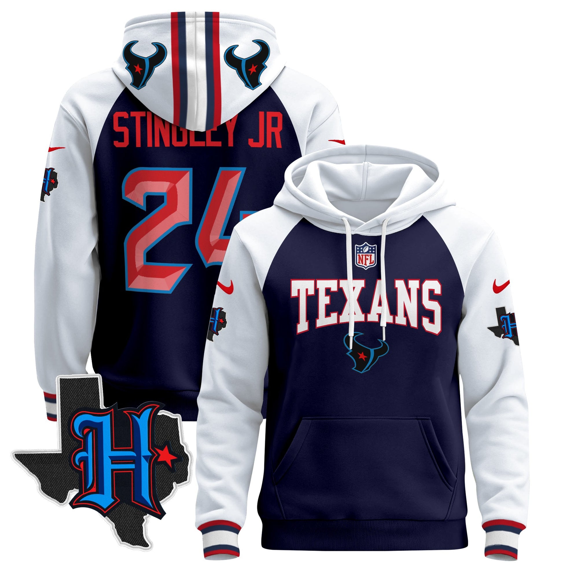 Men's Houston Texans 2024 Pullover Hoodie V3 - All Stitched