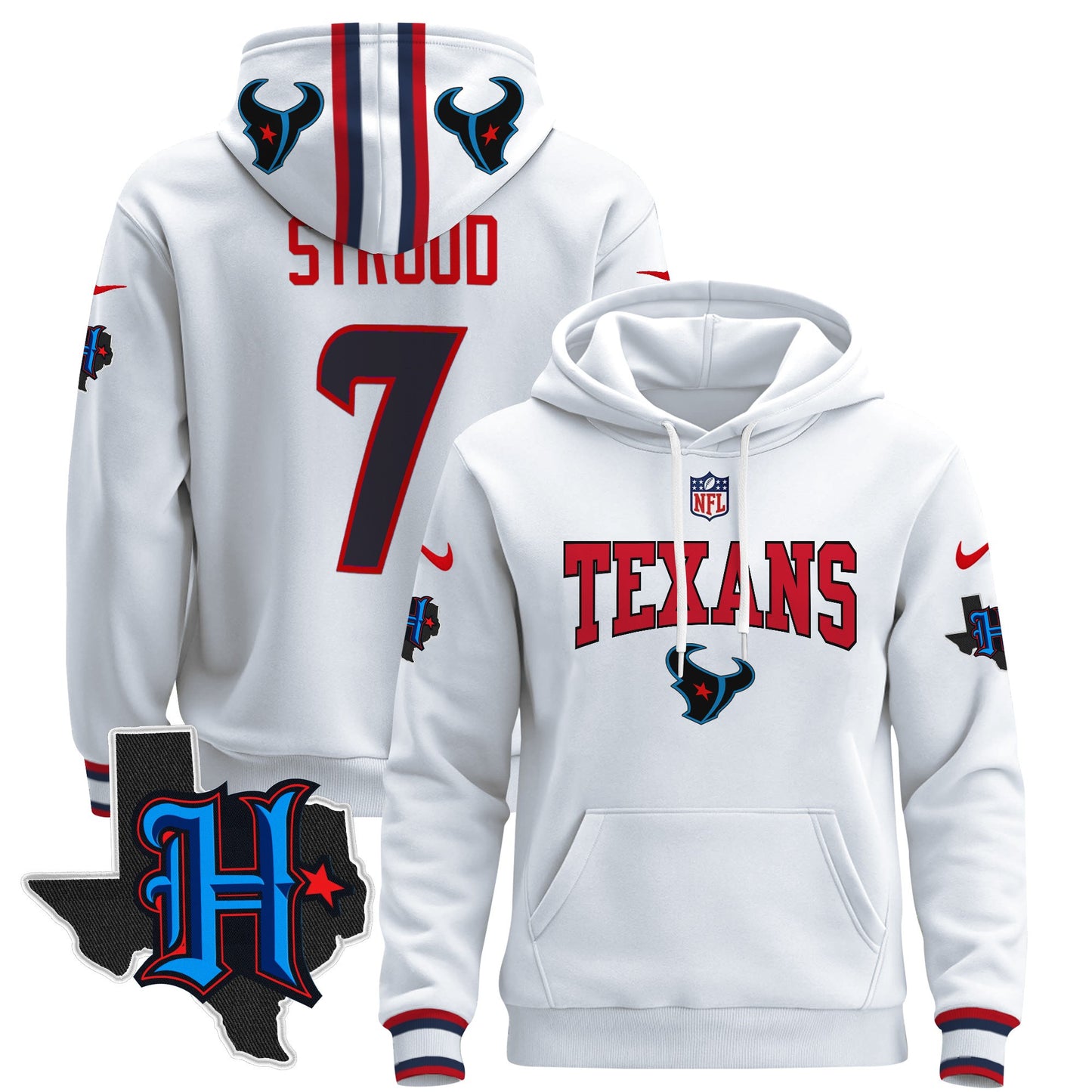 Men's Houston Texans 2024 Pullover Hoodie V3 - All Stitched