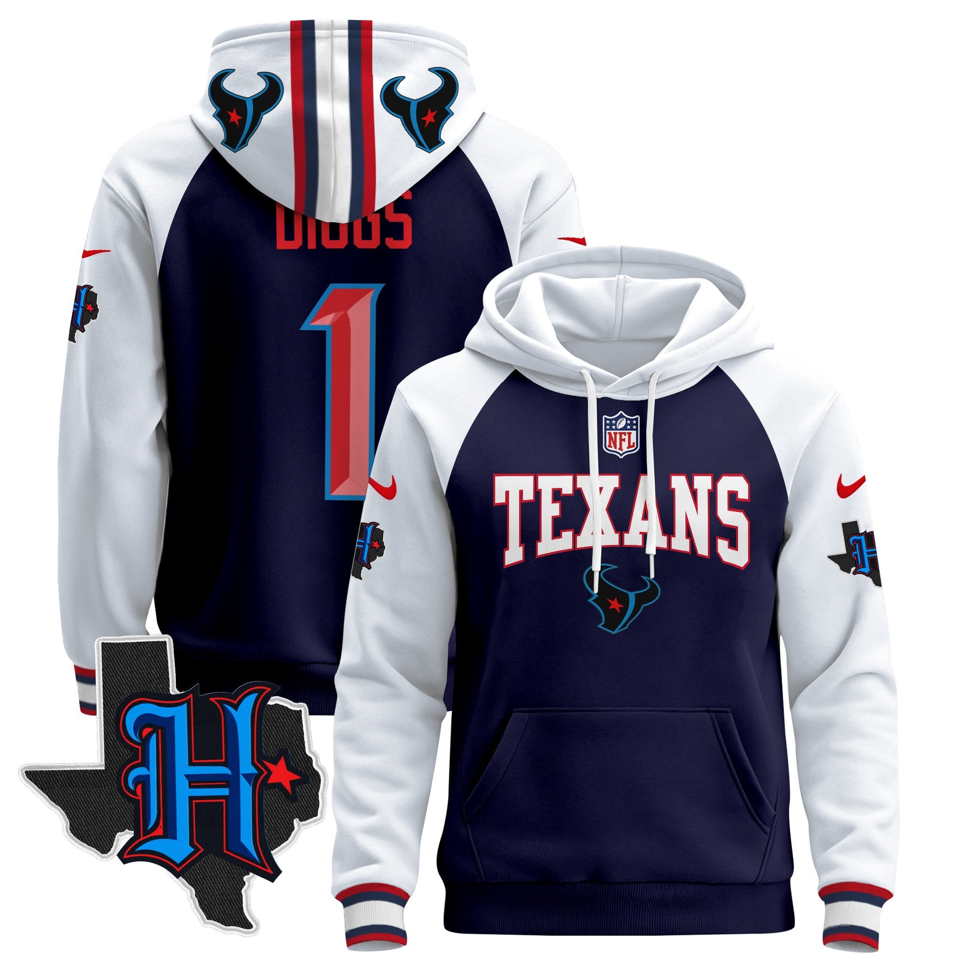 Men's Houston Texans 2024 Pullover Hoodie V3 - All Stitched