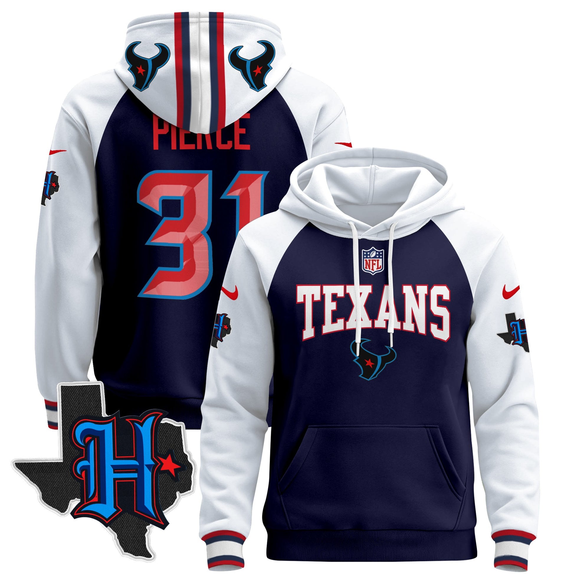 Men's Houston Texans 2024 Pullover Hoodie V3 - All Stitched