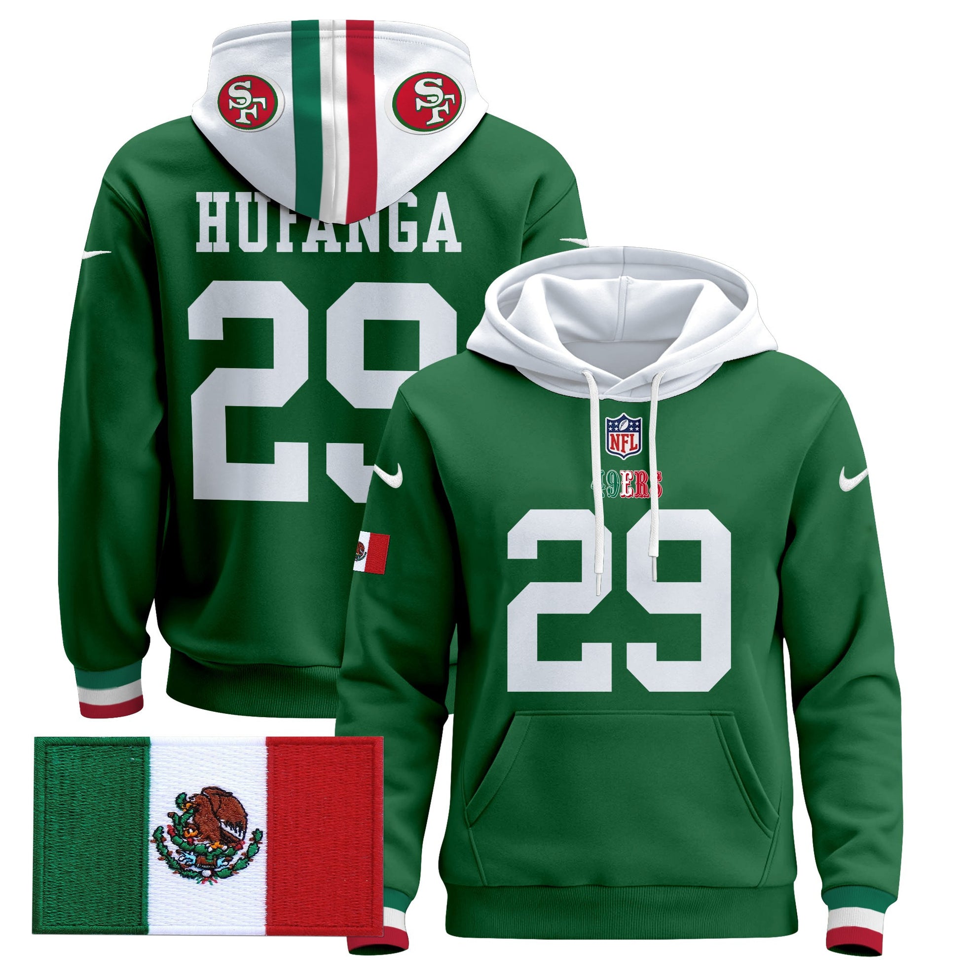 Men's 49ers Mexico 2024 Pullover Hoodie - All Stitched