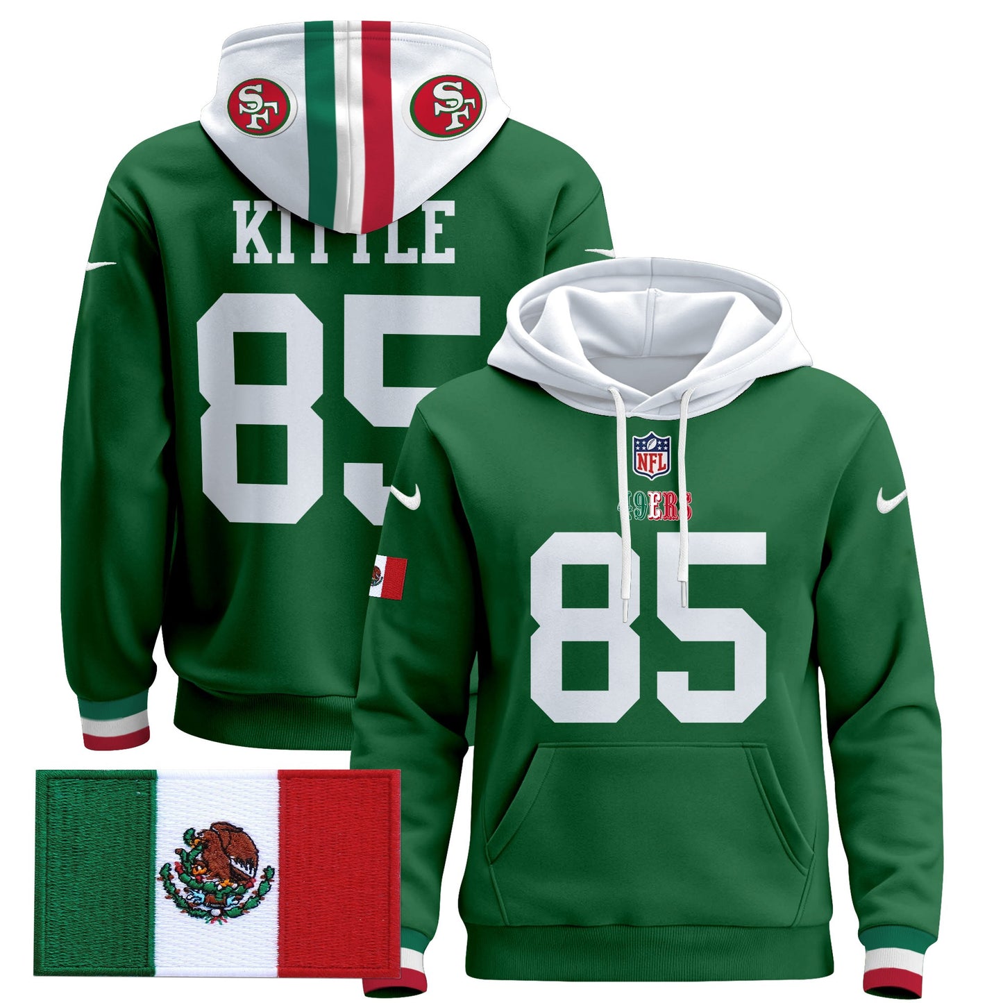 Men's 49ers Mexico 2024 Pullover Hoodie - All Stitched