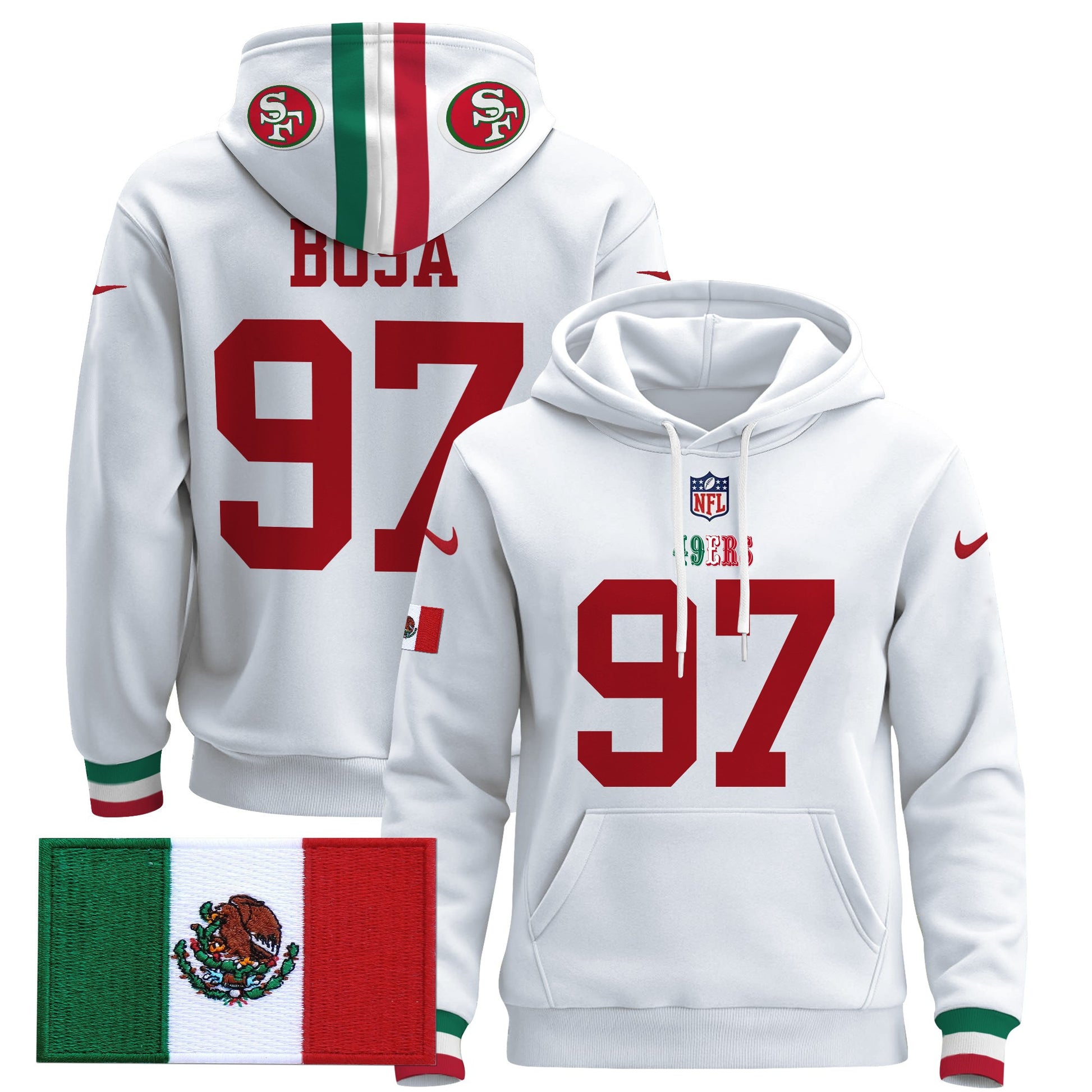 Men's 49ers Mexico 2024 Pullover Hoodie - All Stitched