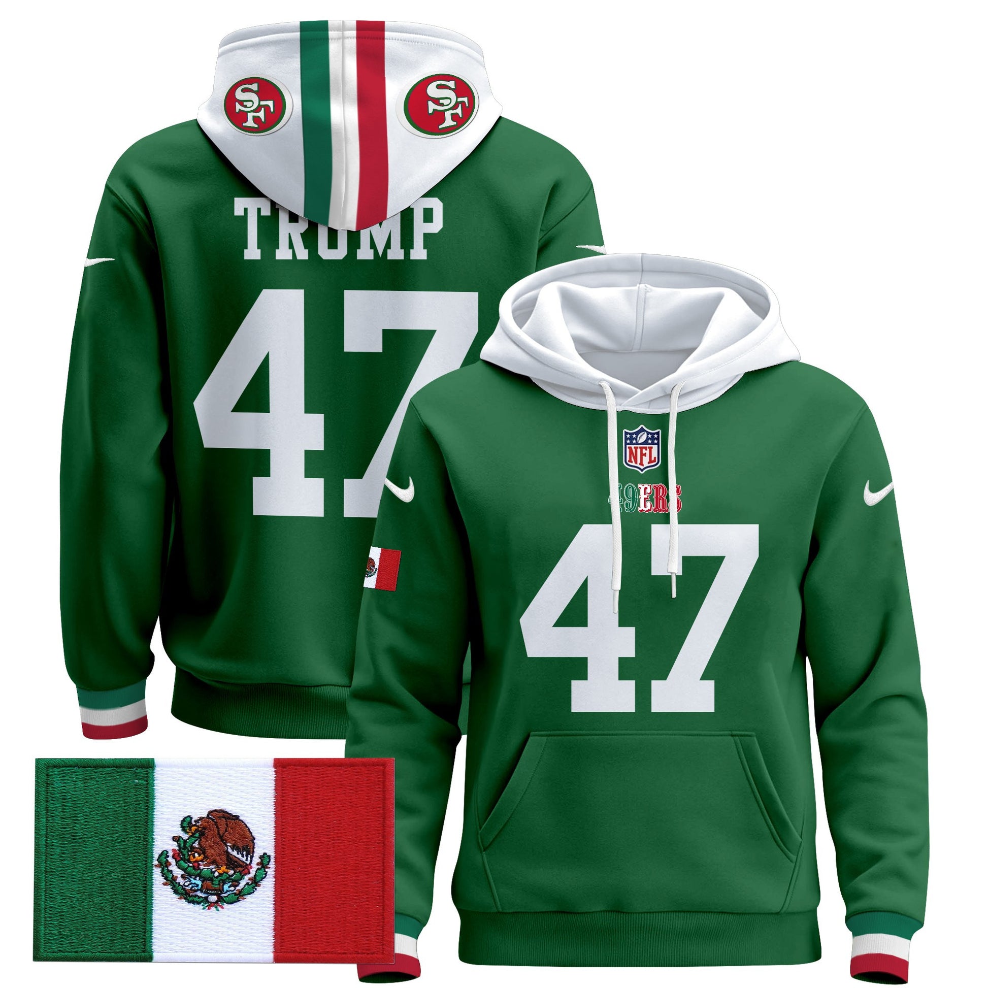 Men's 49ers Mexico 2024 Pullover Hoodie - All Stitched