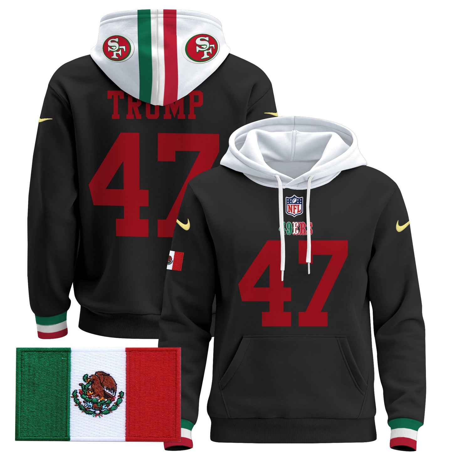 Men's 49ers Mexico 2024 Pullover Hoodie - All Stitched