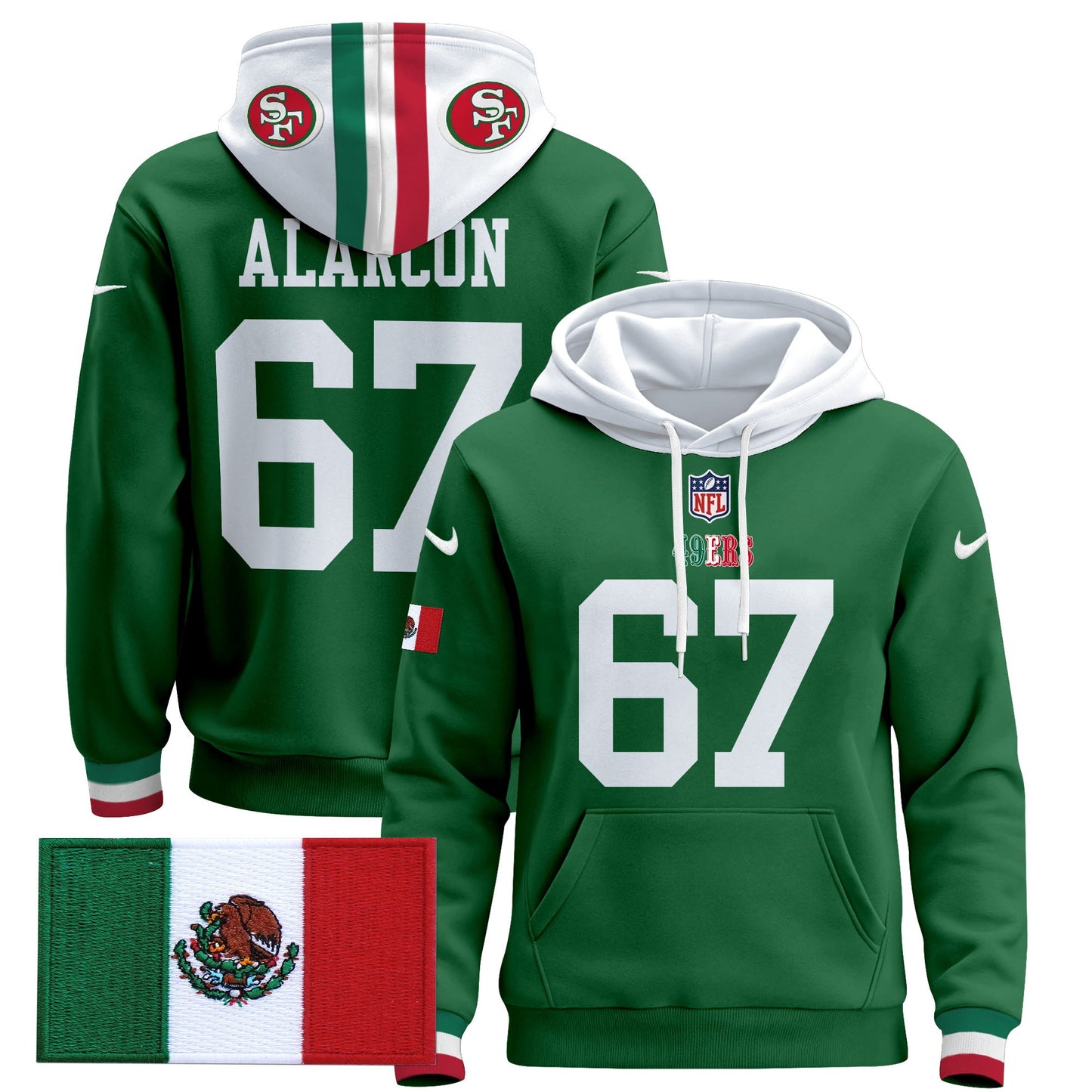 Men's 49ers Mexico 2024 Pullover Hoodie - All Stitched