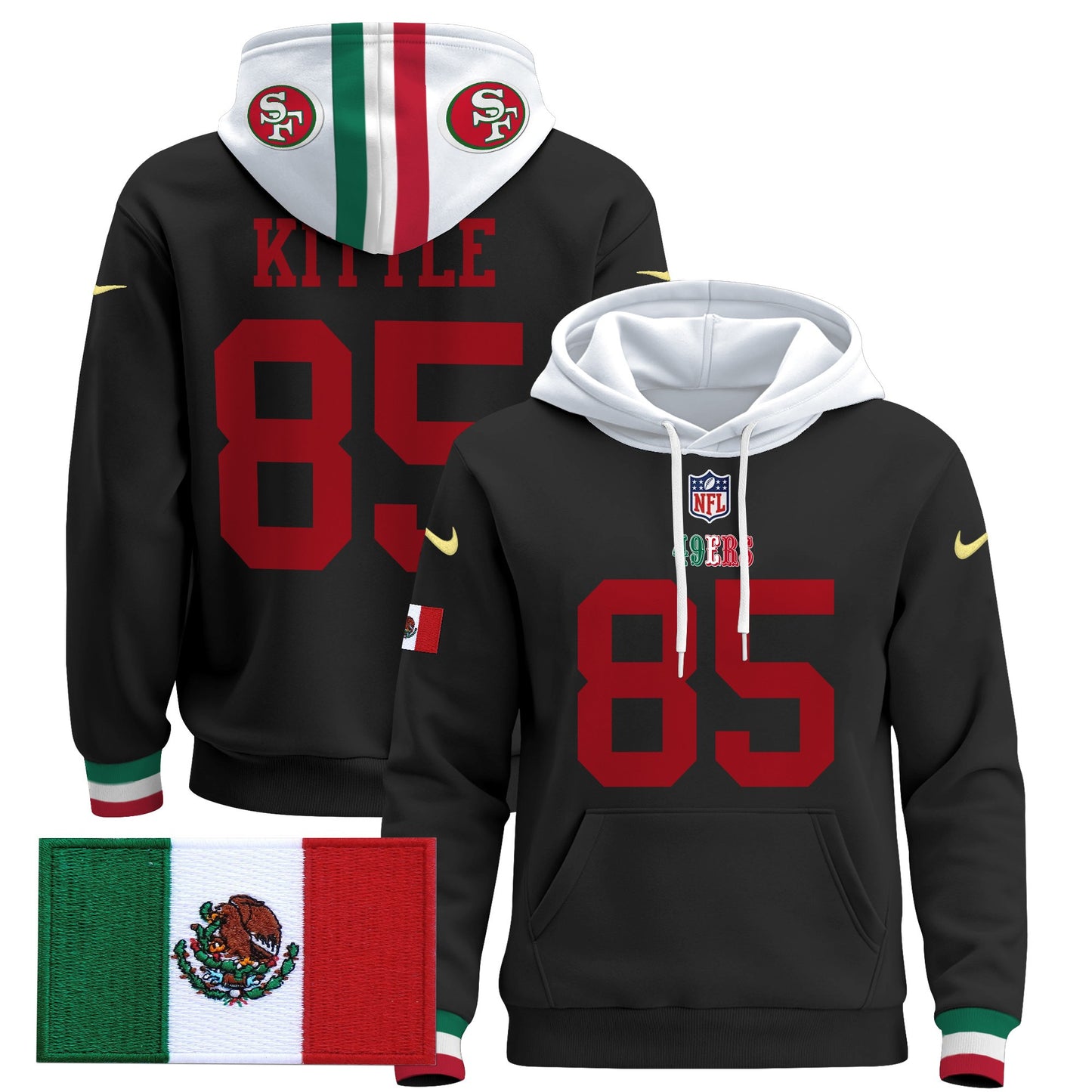 Men's 49ers Mexico 2024 Pullover Hoodie - All Stitched