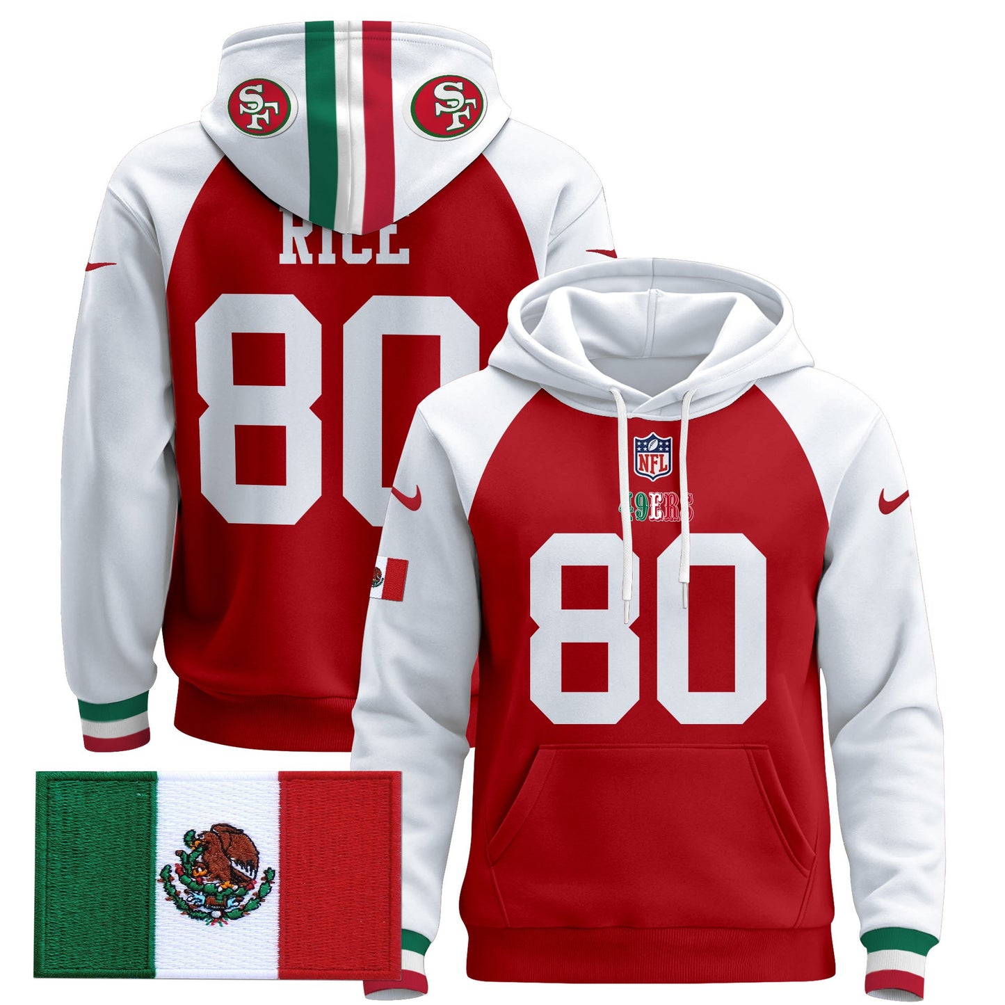 Men's 49ers Mexico 2024 Pullover Hoodie - All Stitched