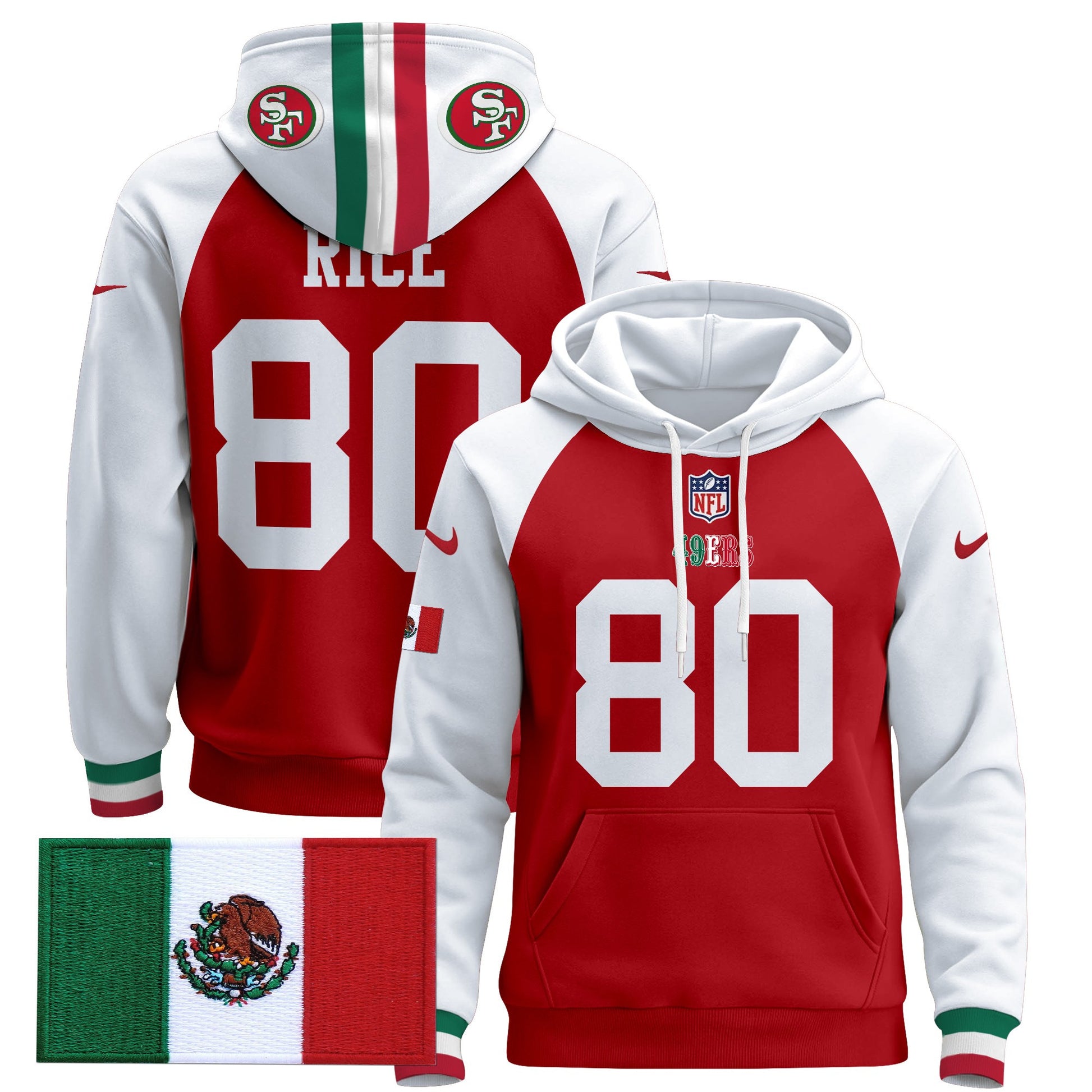 Men's 49ers Mexico 2024 Pullover Hoodie - All Stitched