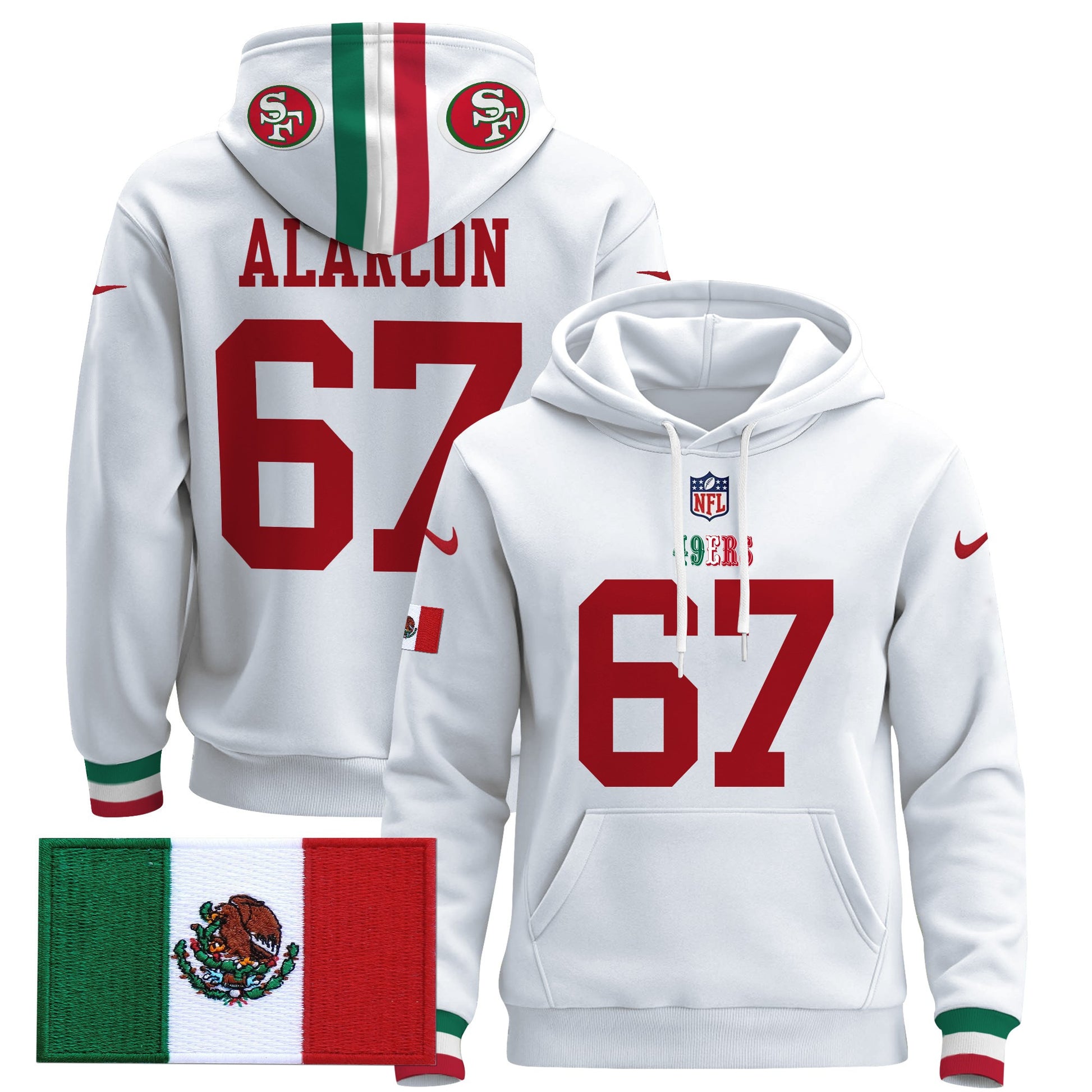 Men's 49ers Mexico 2024 Pullover Hoodie - All Stitched
