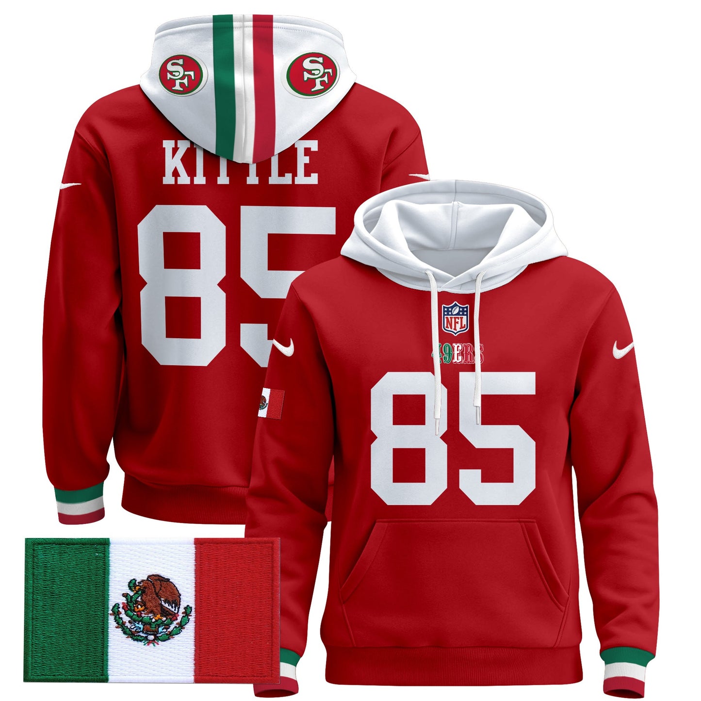 Men's 49ers Mexico 2024 Pullover Hoodie - All Stitched