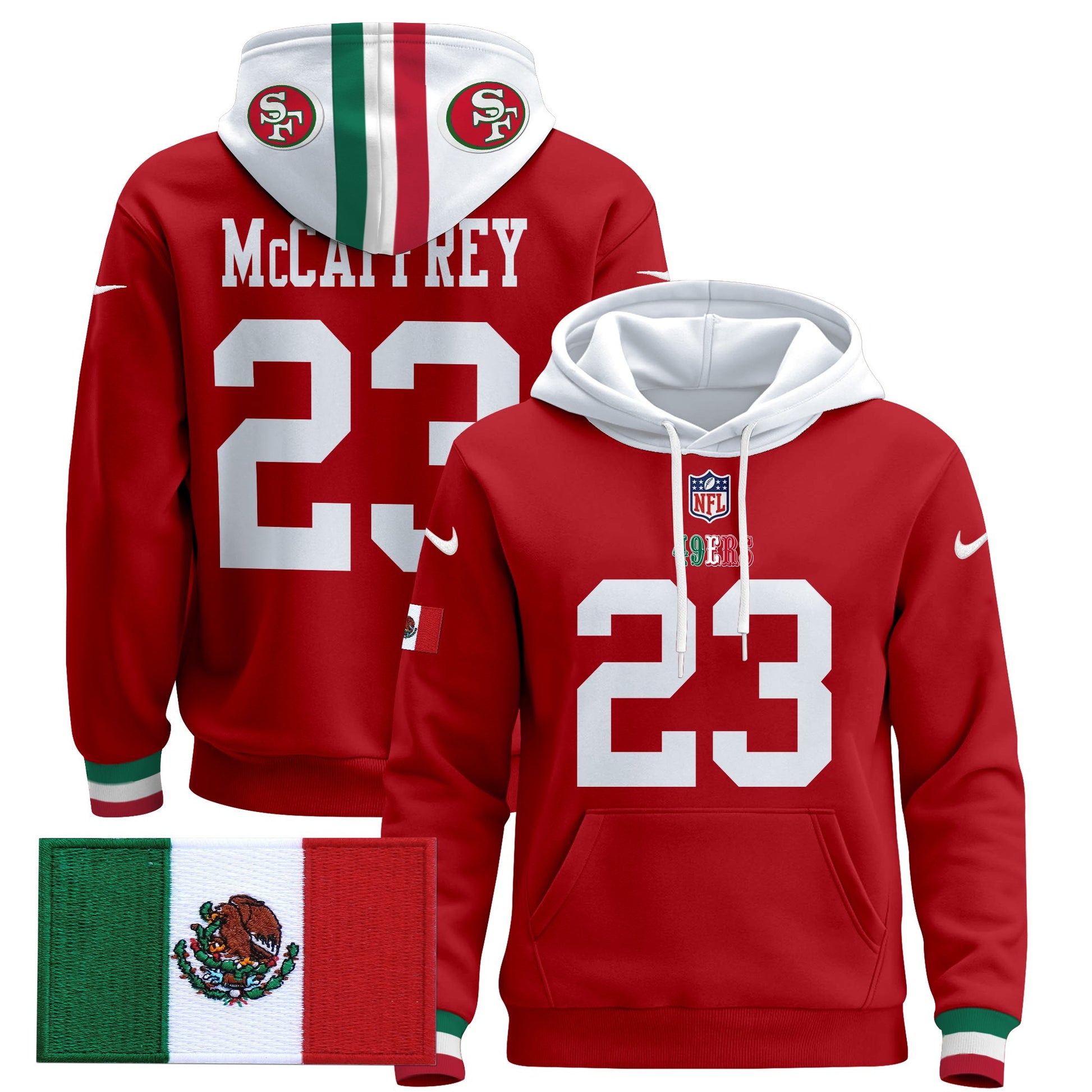 Men's 49ers Mexico 2024 Pullover Hoodie - All Stitched