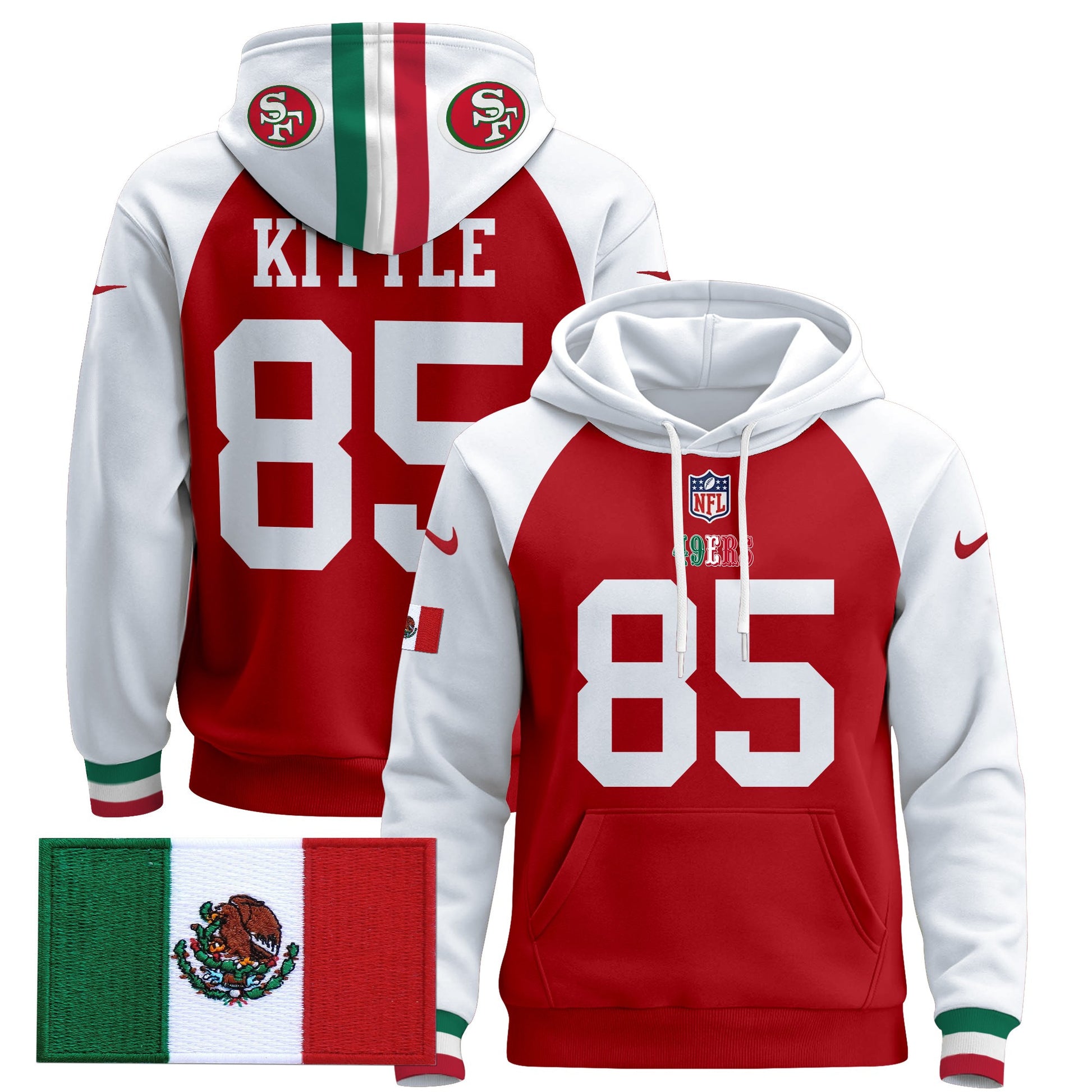 Men's 49ers Mexico 2024 Pullover Hoodie - All Stitched