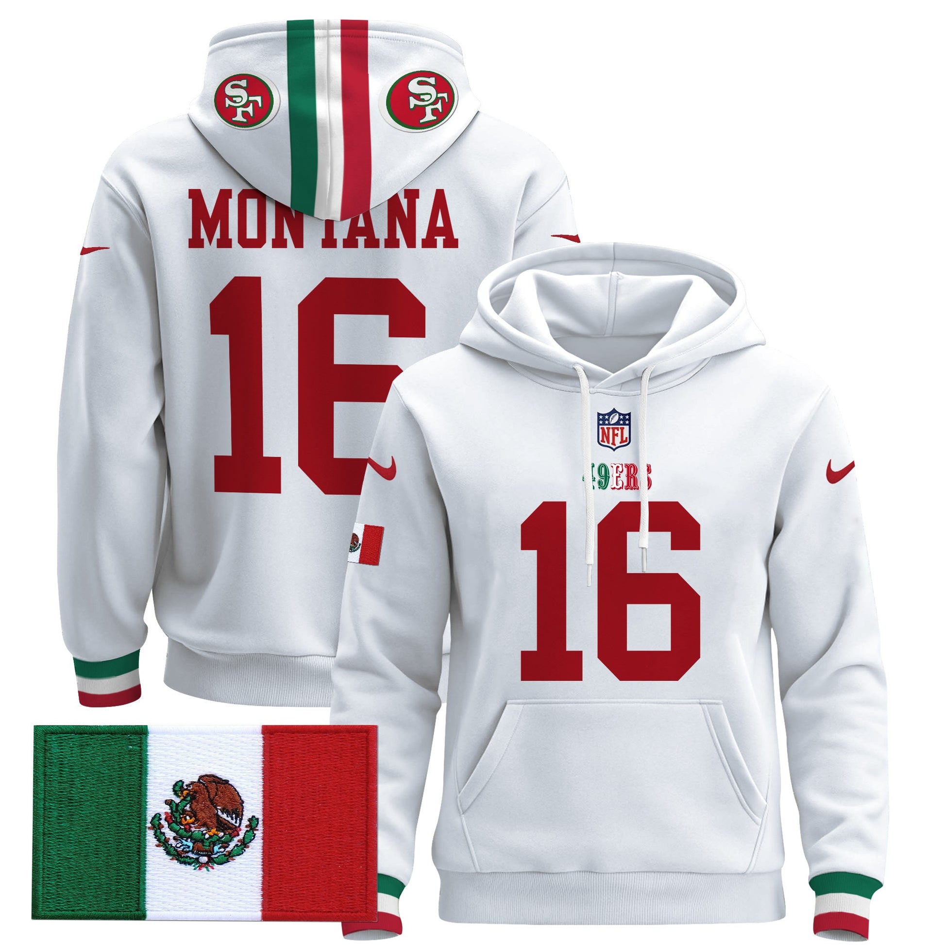 Men's 49ers Mexico 2024 Pullover Hoodie - All Stitched