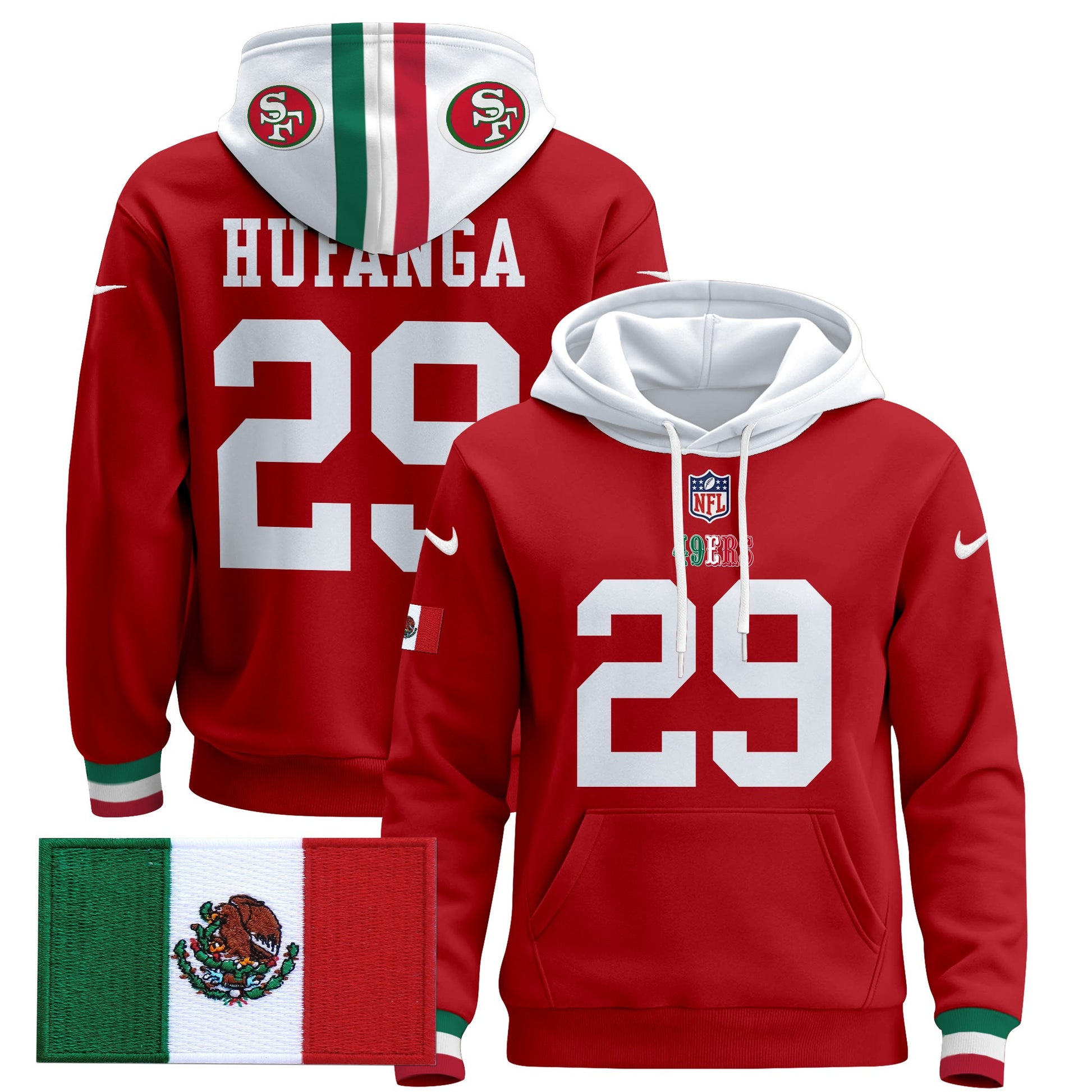 Men's 49ers Mexico 2024 Pullover Hoodie - All Stitched