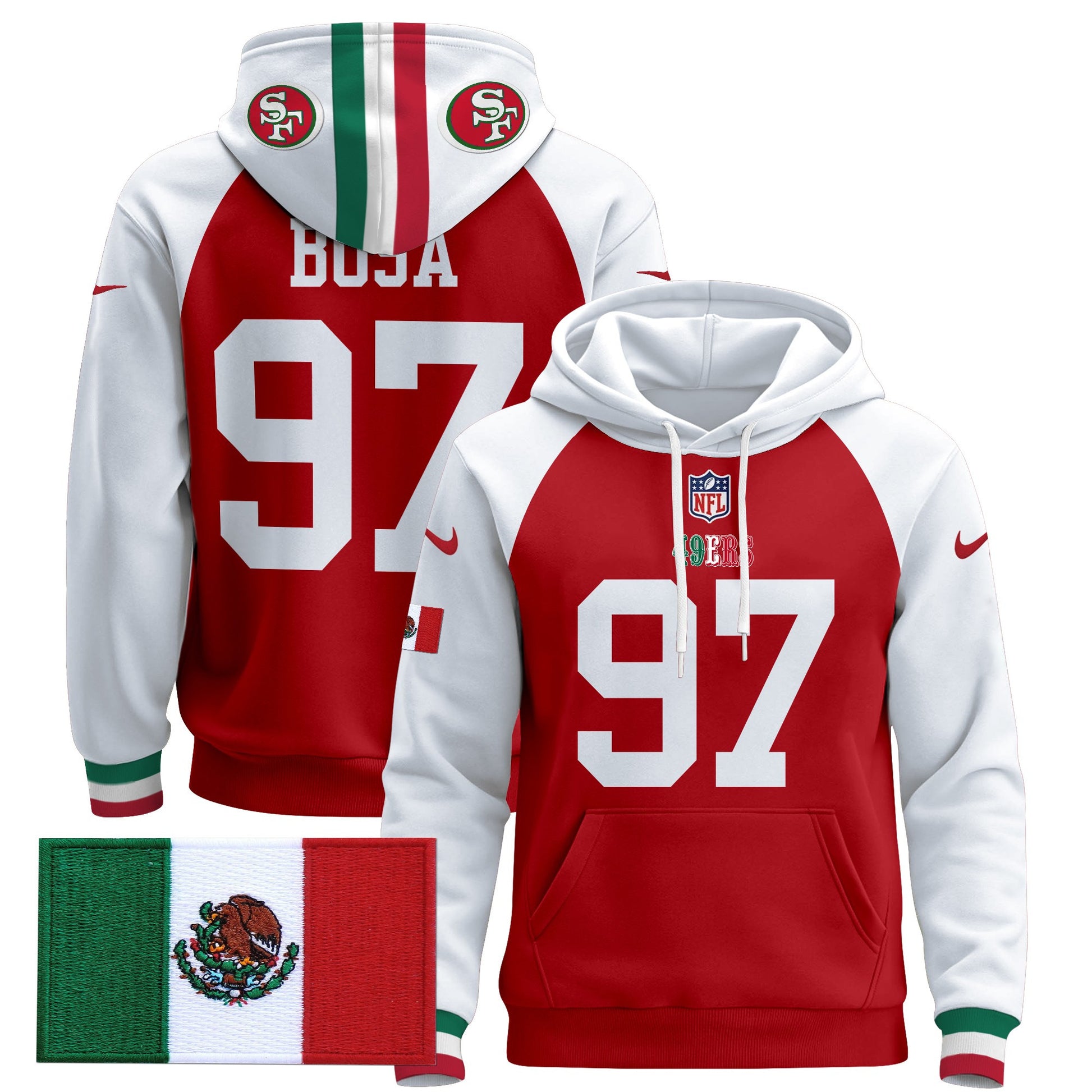 Men's 49ers Mexico 2024 Pullover Hoodie - All Stitched