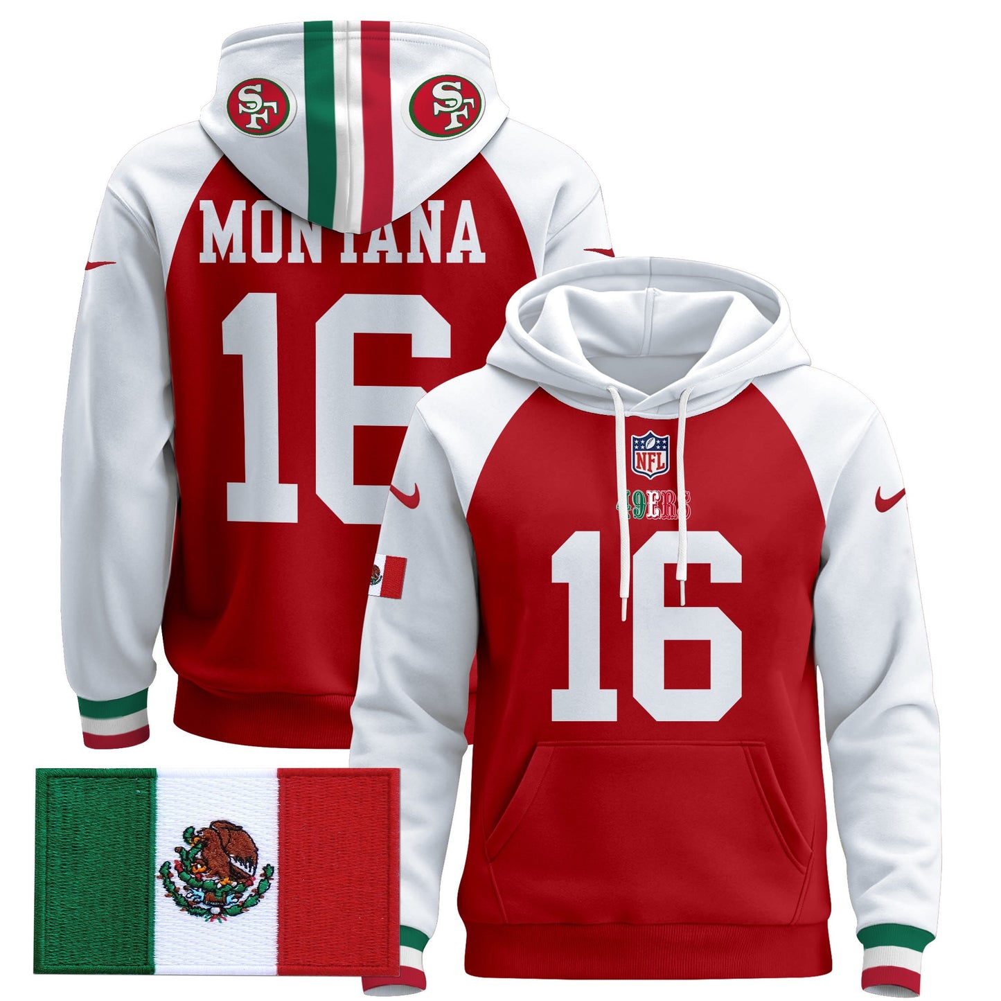 Men's 49ers Mexico 2024 Pullover Hoodie - All Stitched