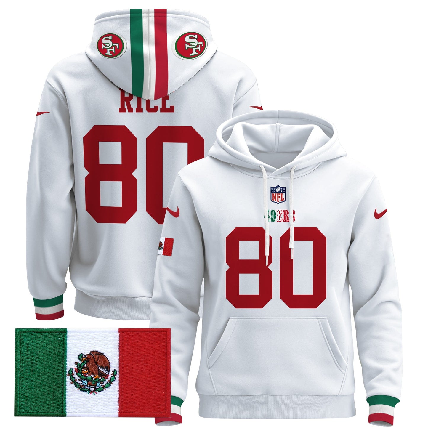Men's 49ers Mexico 2024 Pullover Hoodie - All Stitched