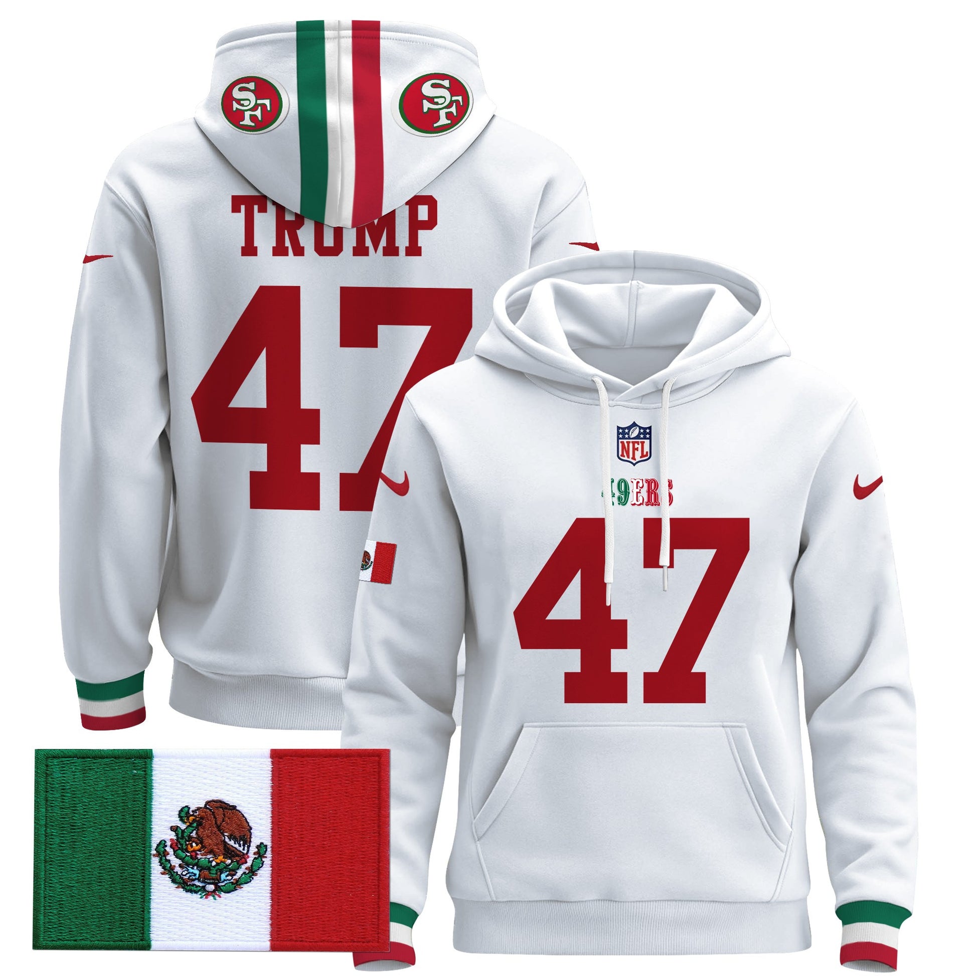 Men's 49ers Mexico 2024 Pullover Hoodie - All Stitched