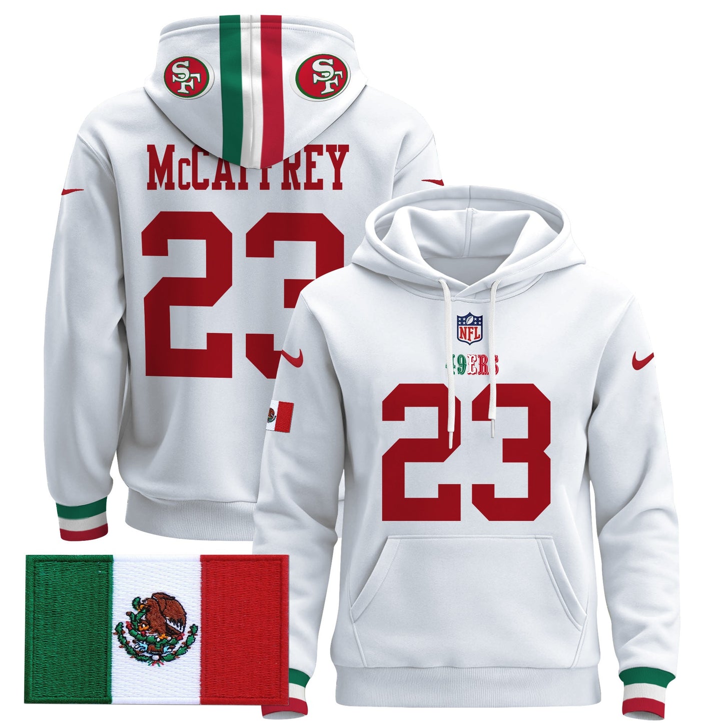 Men's 49ers Mexico 2024 Pullover Hoodie - All Stitched