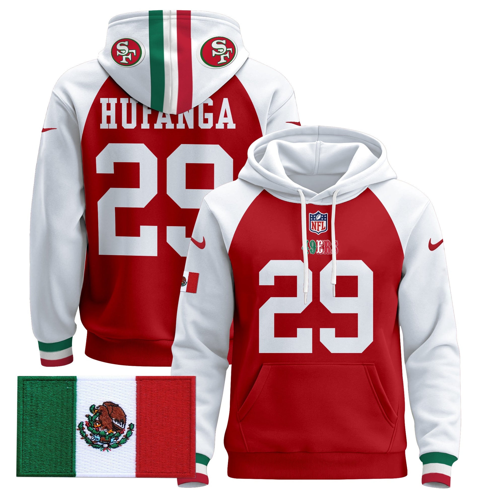 Men's 49ers Mexico 2024 Pullover Hoodie - All Stitched