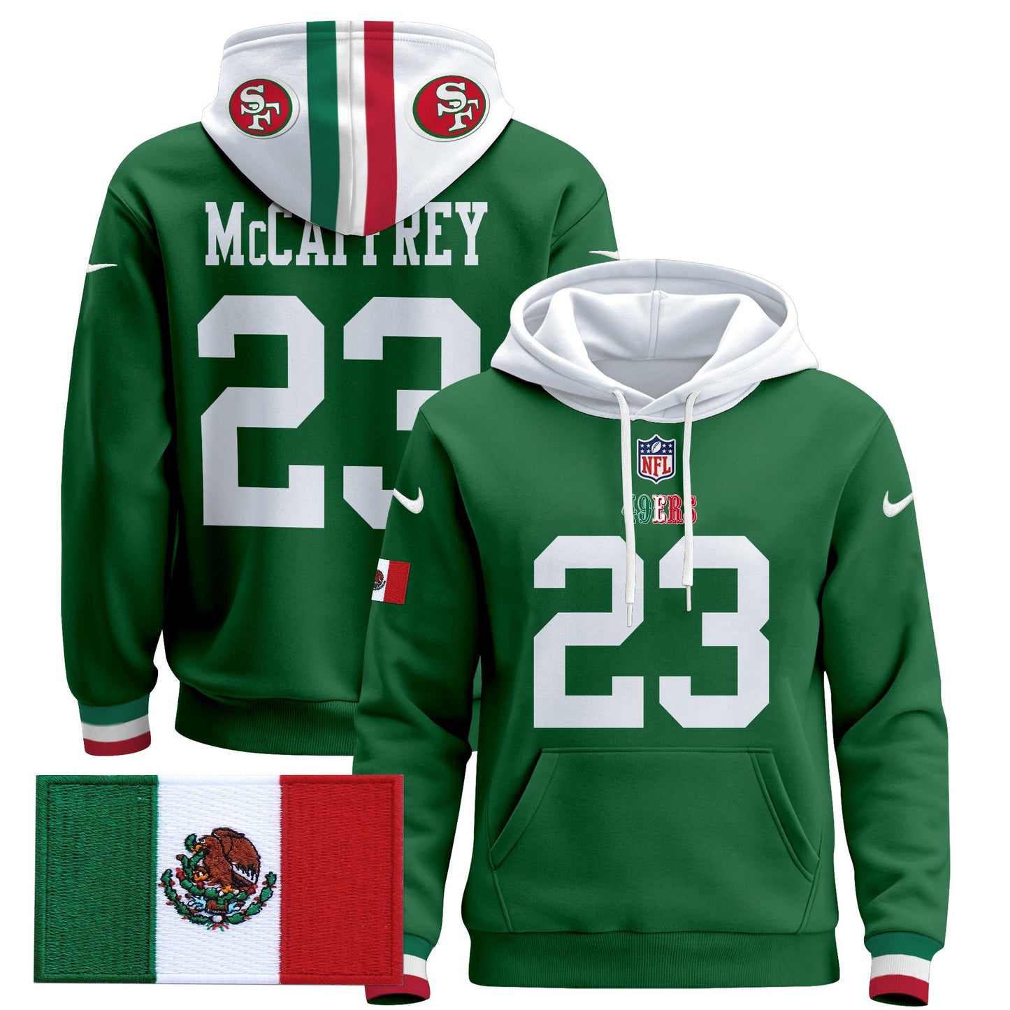 Men's 49ers Mexico 2024 Pullover Hoodie - All Stitched