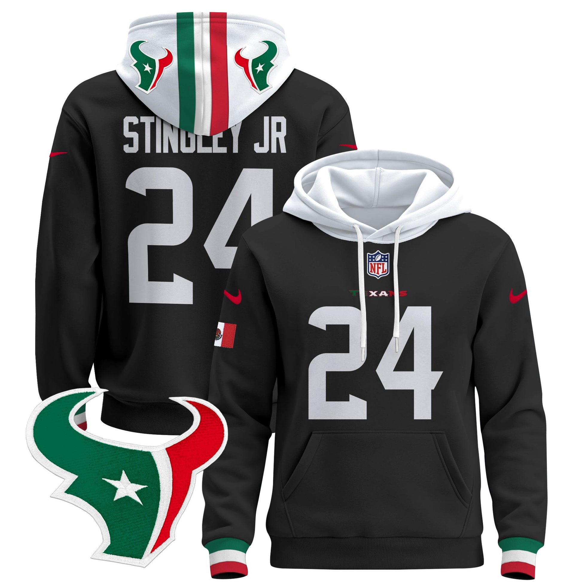 Men's Houston Texans Mexico 2024 Pullover Hoodie - All Stitched