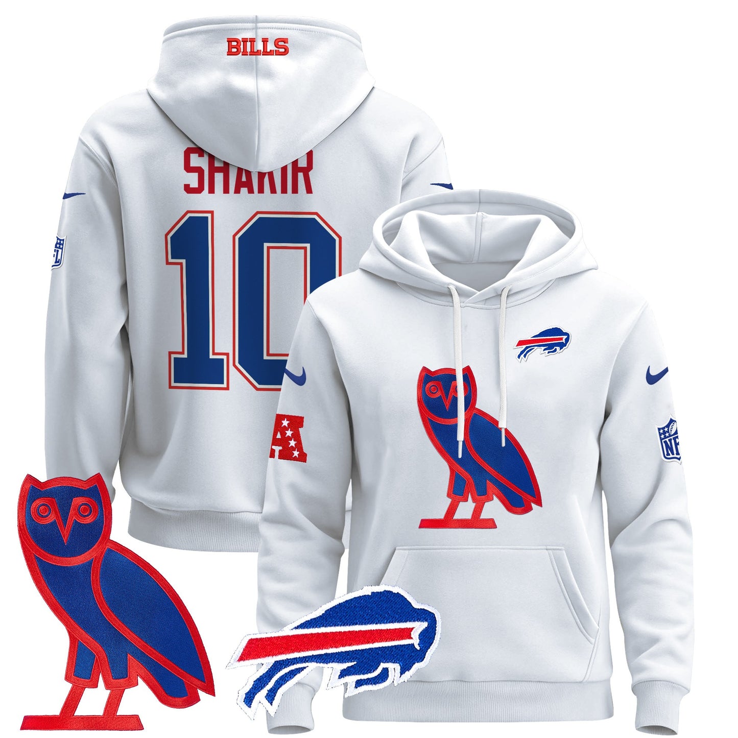 Men's Buffalo Bills OVO 2024 Pullover Hoodie - All Stitched