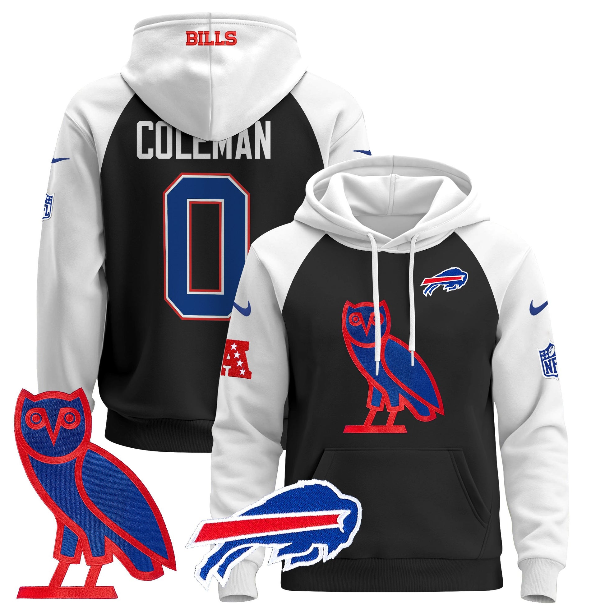Men's Buffalo Bills OVO 2024 Pullover Hoodie - All Stitched