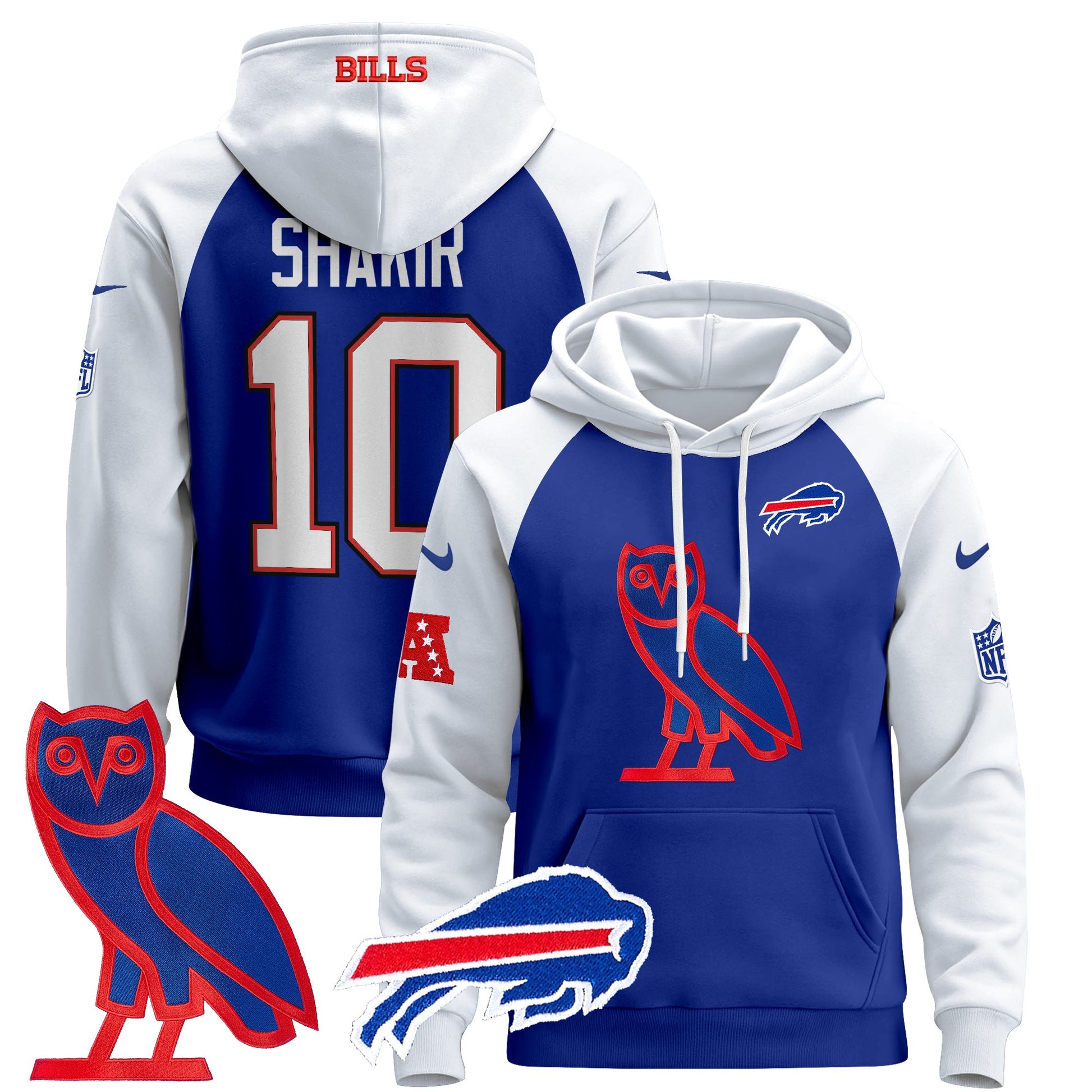 Men's Buffalo Bills OVO 2024 Pullover Hoodie - All Stitched