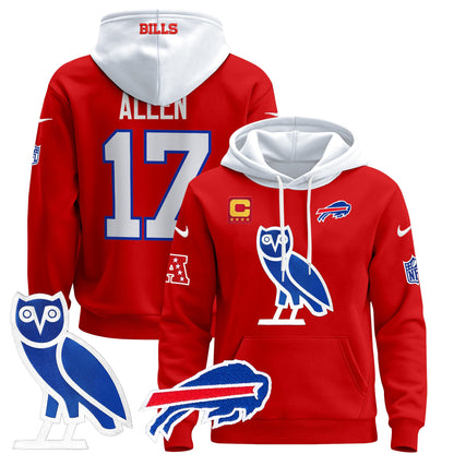 Men's Buffalo Bills OVO 2024 Pullover Hoodie - All Stitched