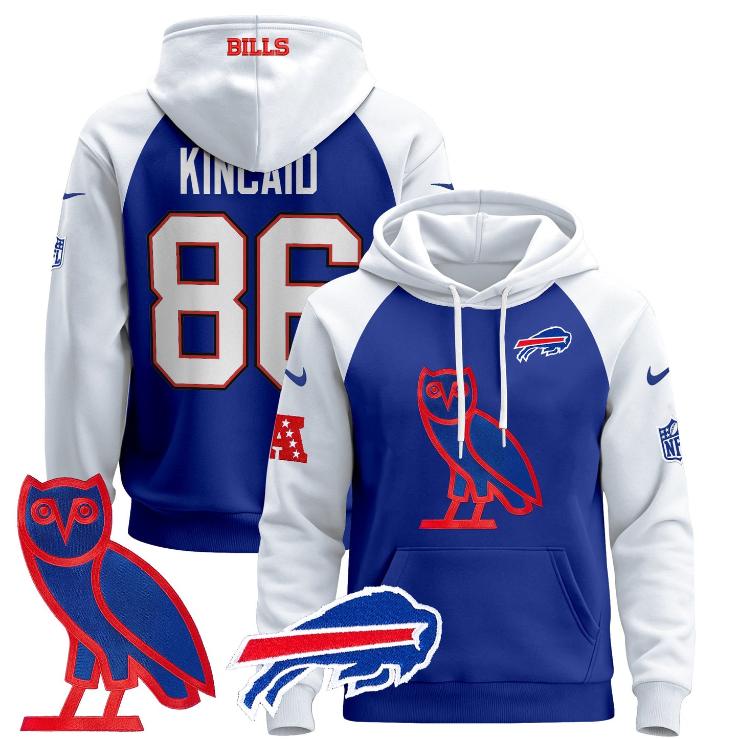 Men's Buffalo Bills OVO 2024 Pullover Hoodie - All Stitched