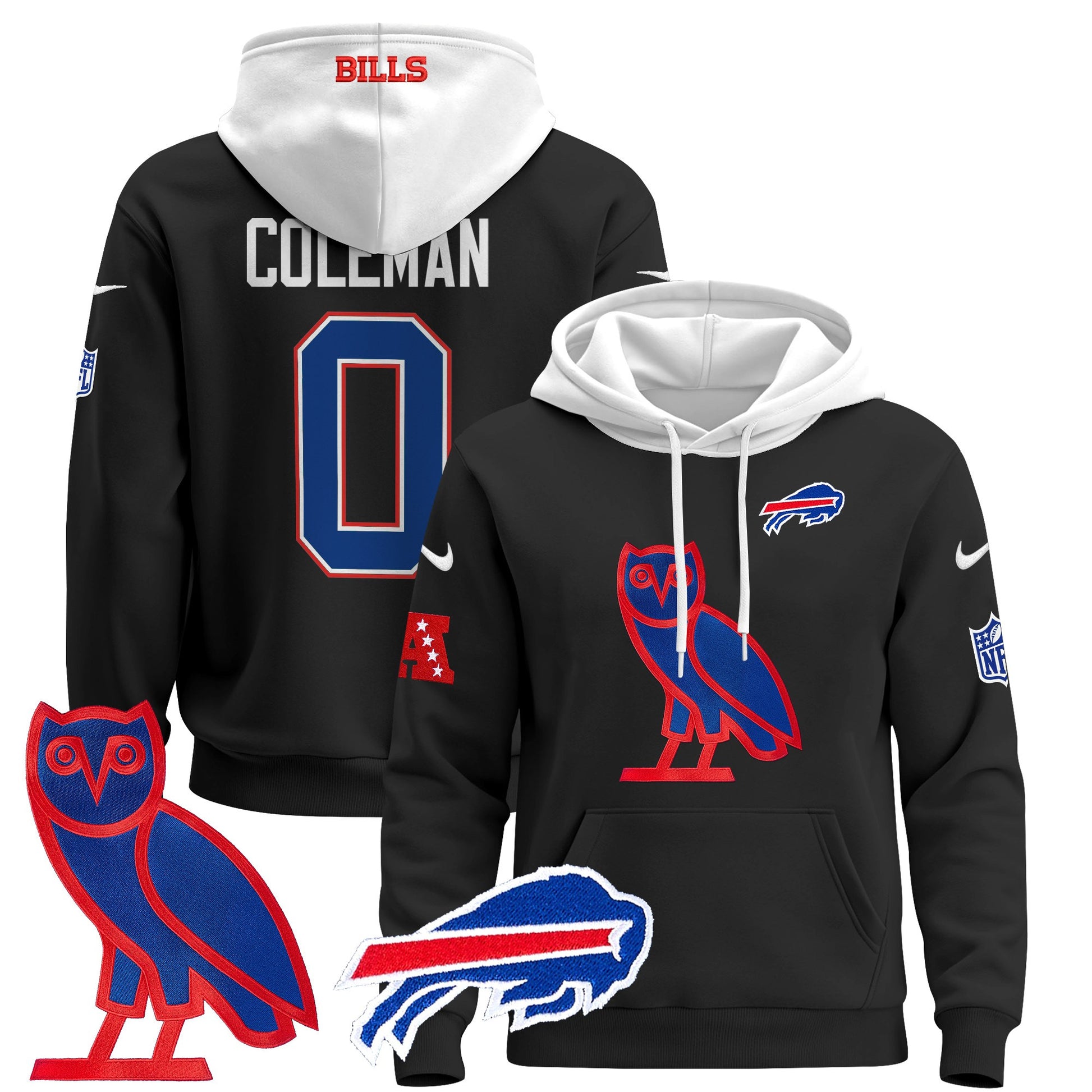Men's Buffalo Bills OVO 2024 Pullover Hoodie - All Stitched