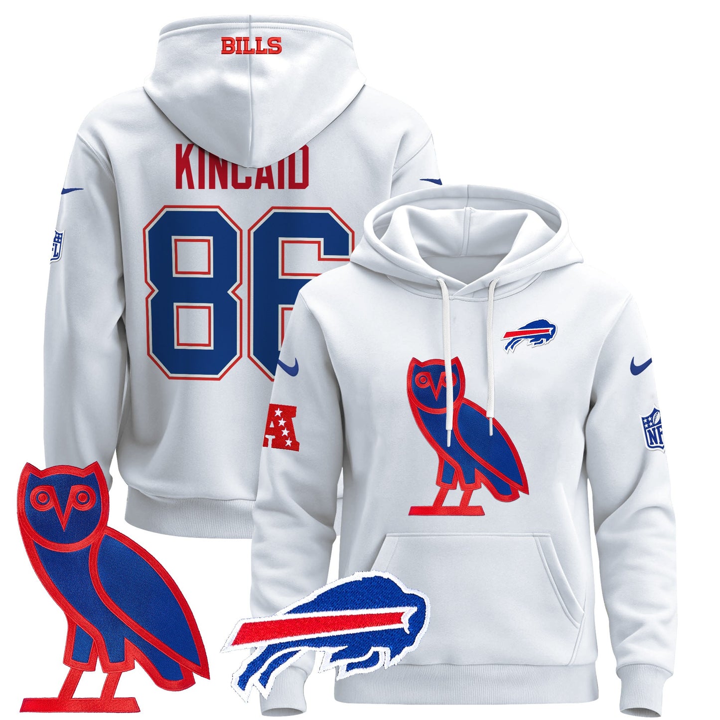 Men's Buffalo Bills OVO 2024 Pullover Hoodie - All Stitched