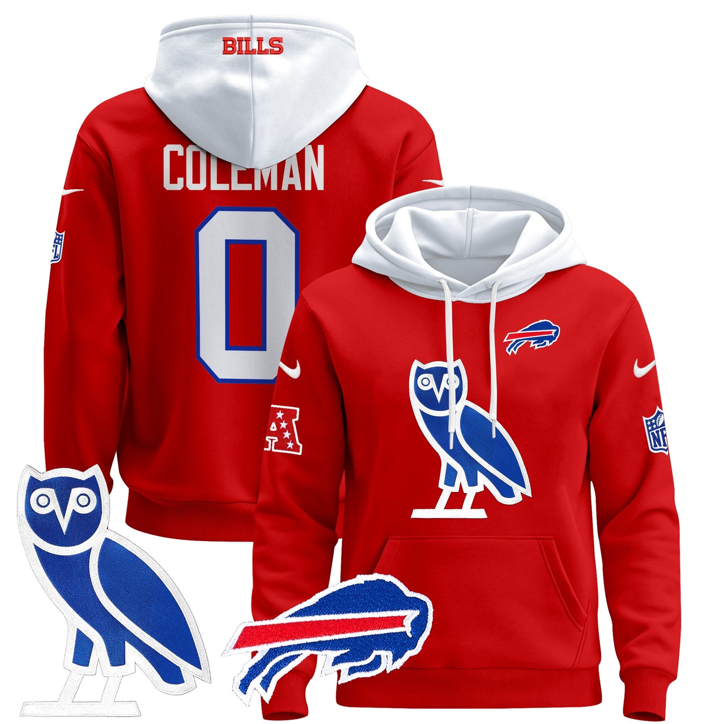 Men's Buffalo Bills OVO 2024 Pullover Hoodie - All Stitched