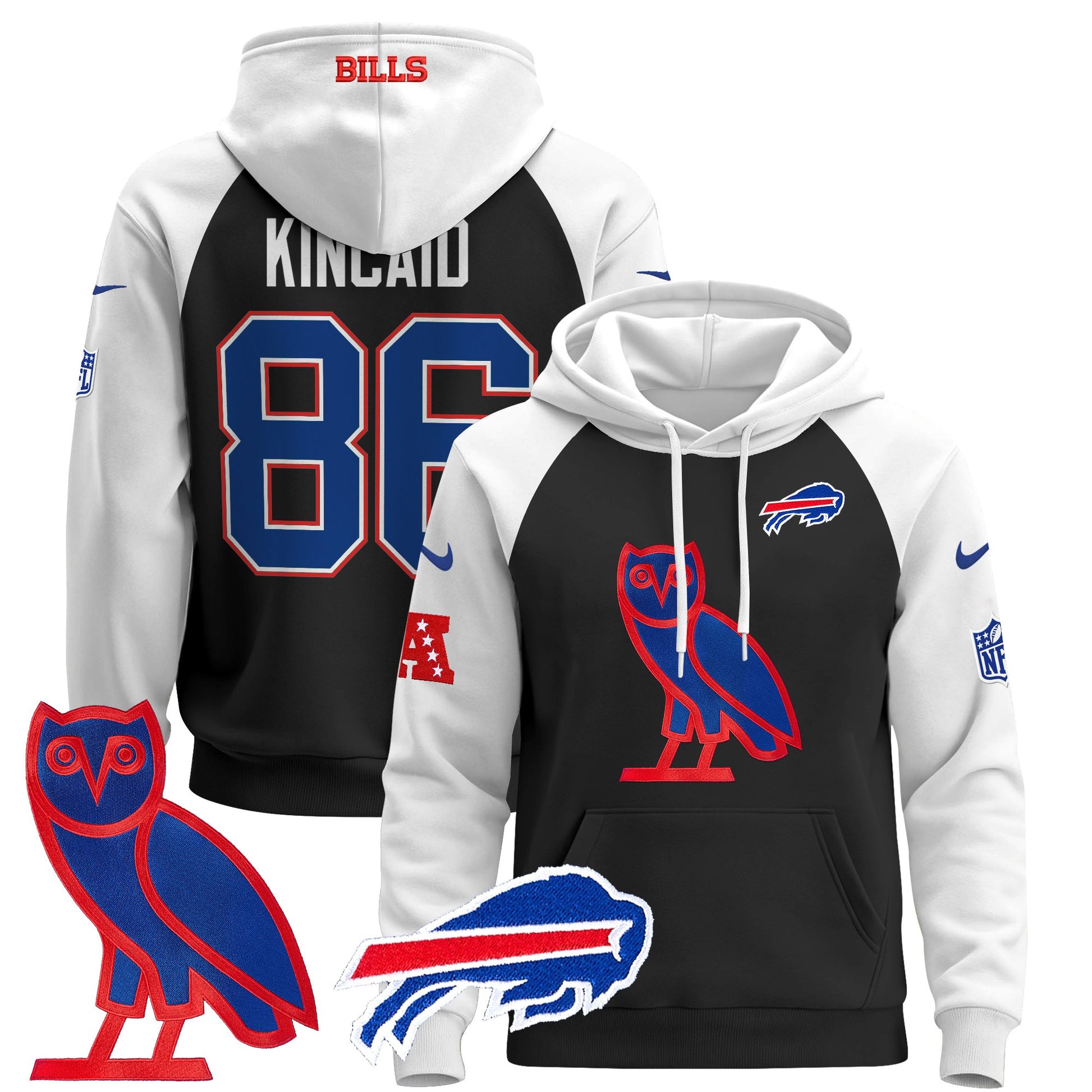 Men's Buffalo Bills OVO 2024 Pullover Hoodie - All Stitched
