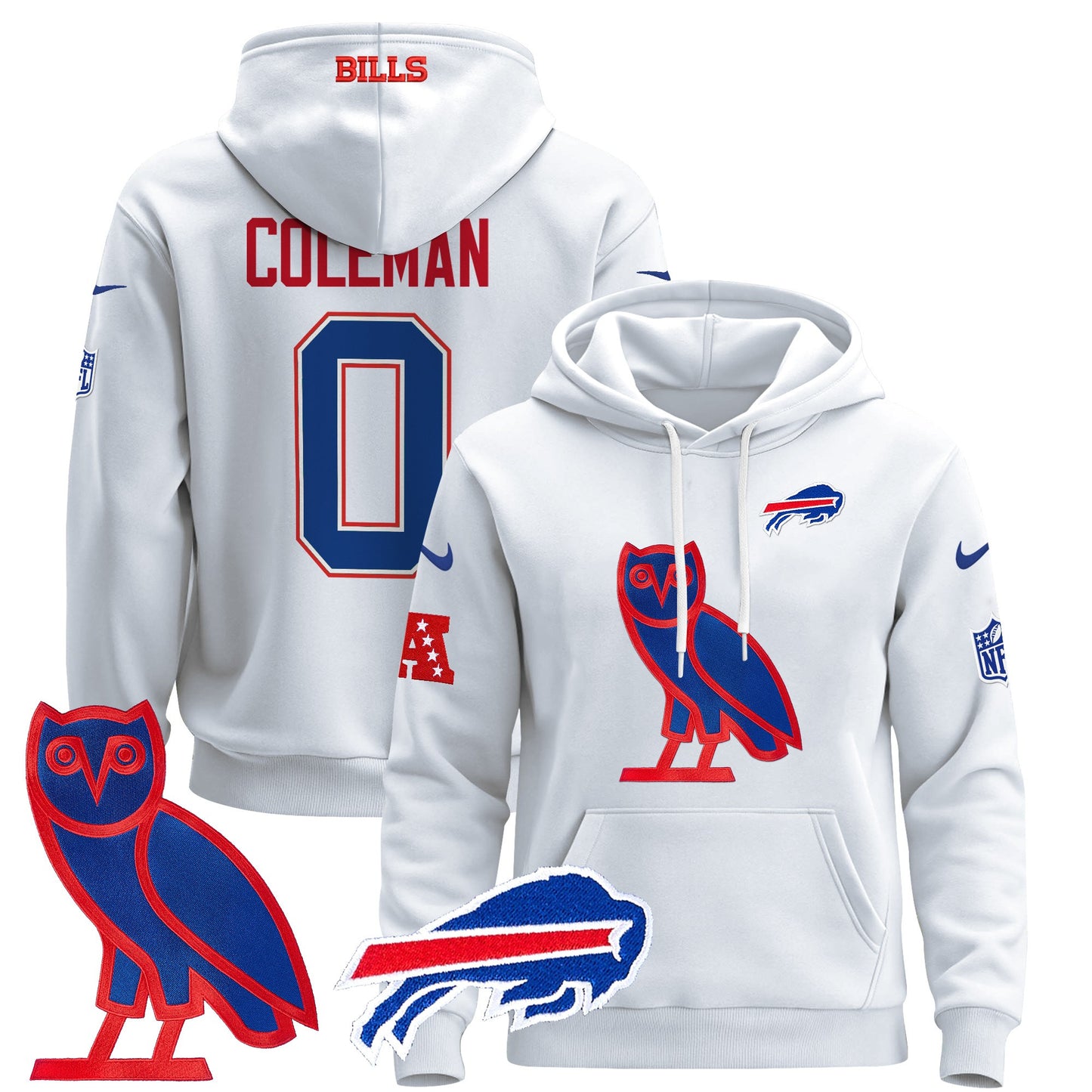 Men's Buffalo Bills OVO 2024 Pullover Hoodie - All Stitched